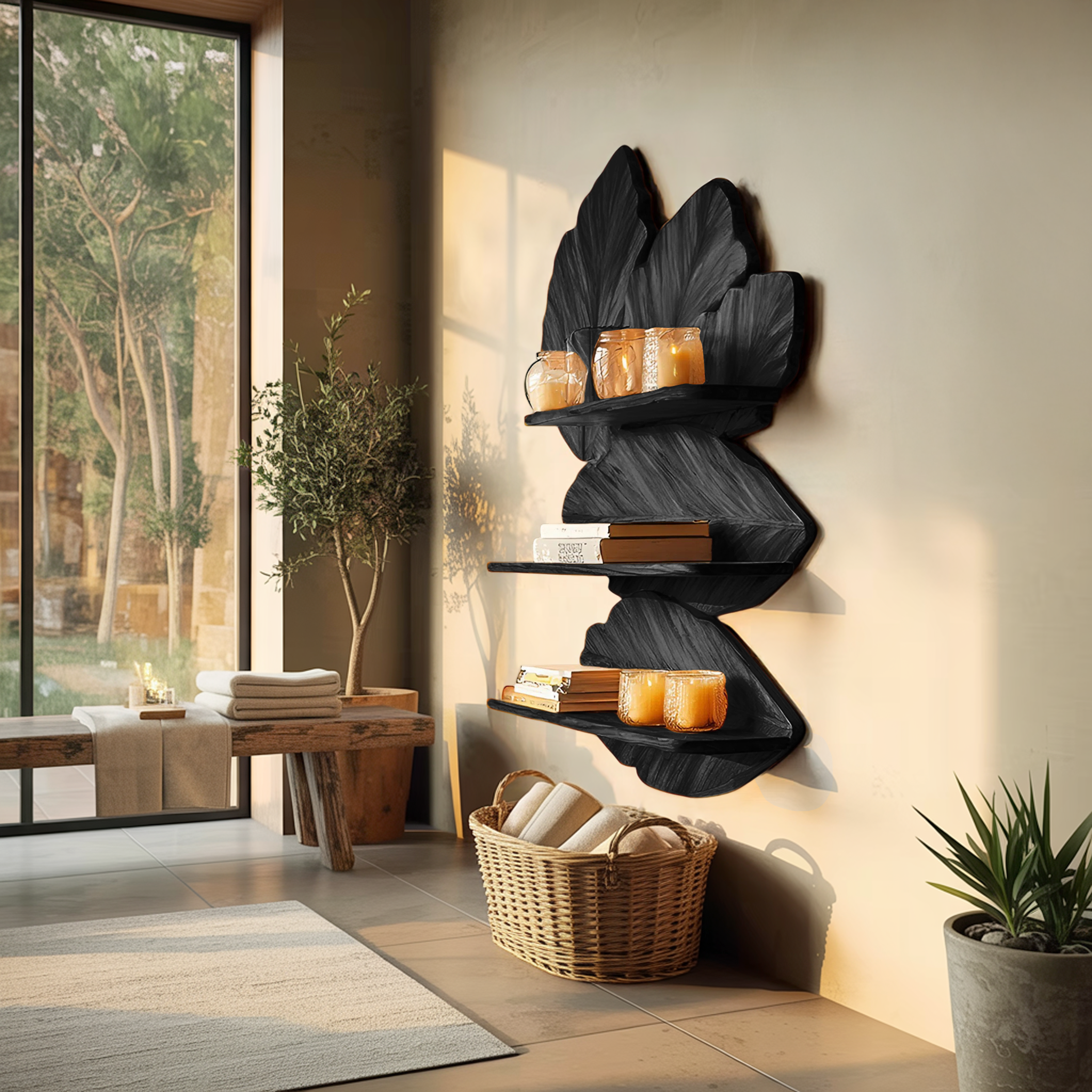 Modern Live Edge Floating Shelf For Bedroom Wall Decor Storage SILDTTRWMS014