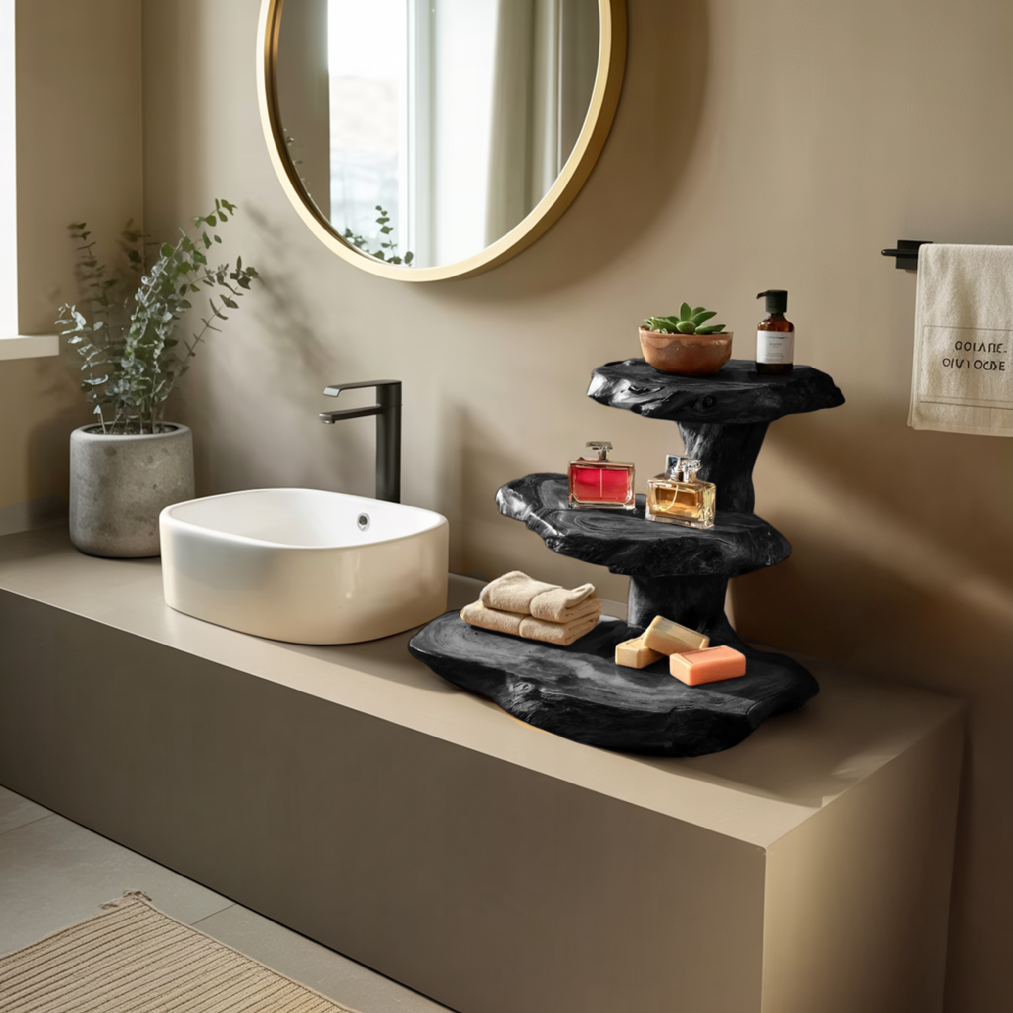 Rustic Bathroom Shelf Nature Inspired For Bathroom SITHTTBAS024