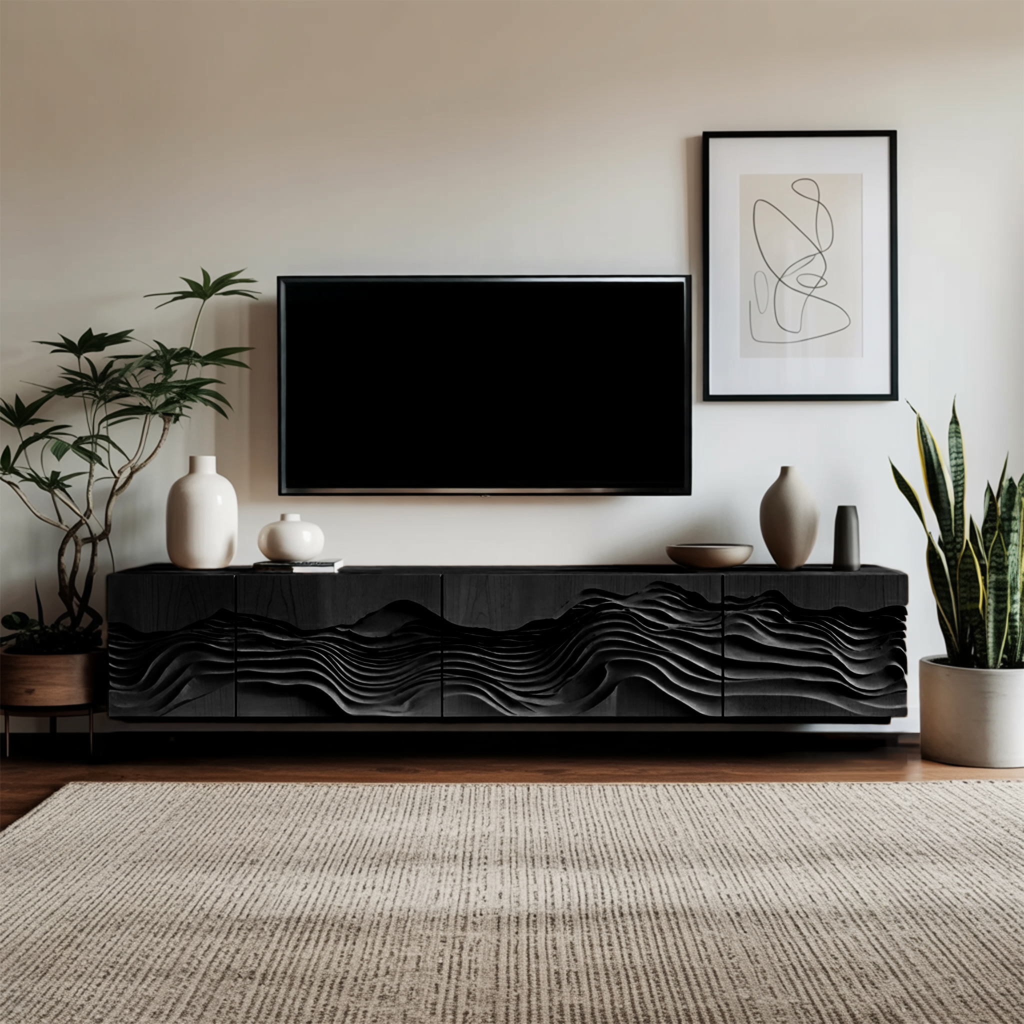 Mid Century TV Table For Living Room Design SILDTTNTVC040