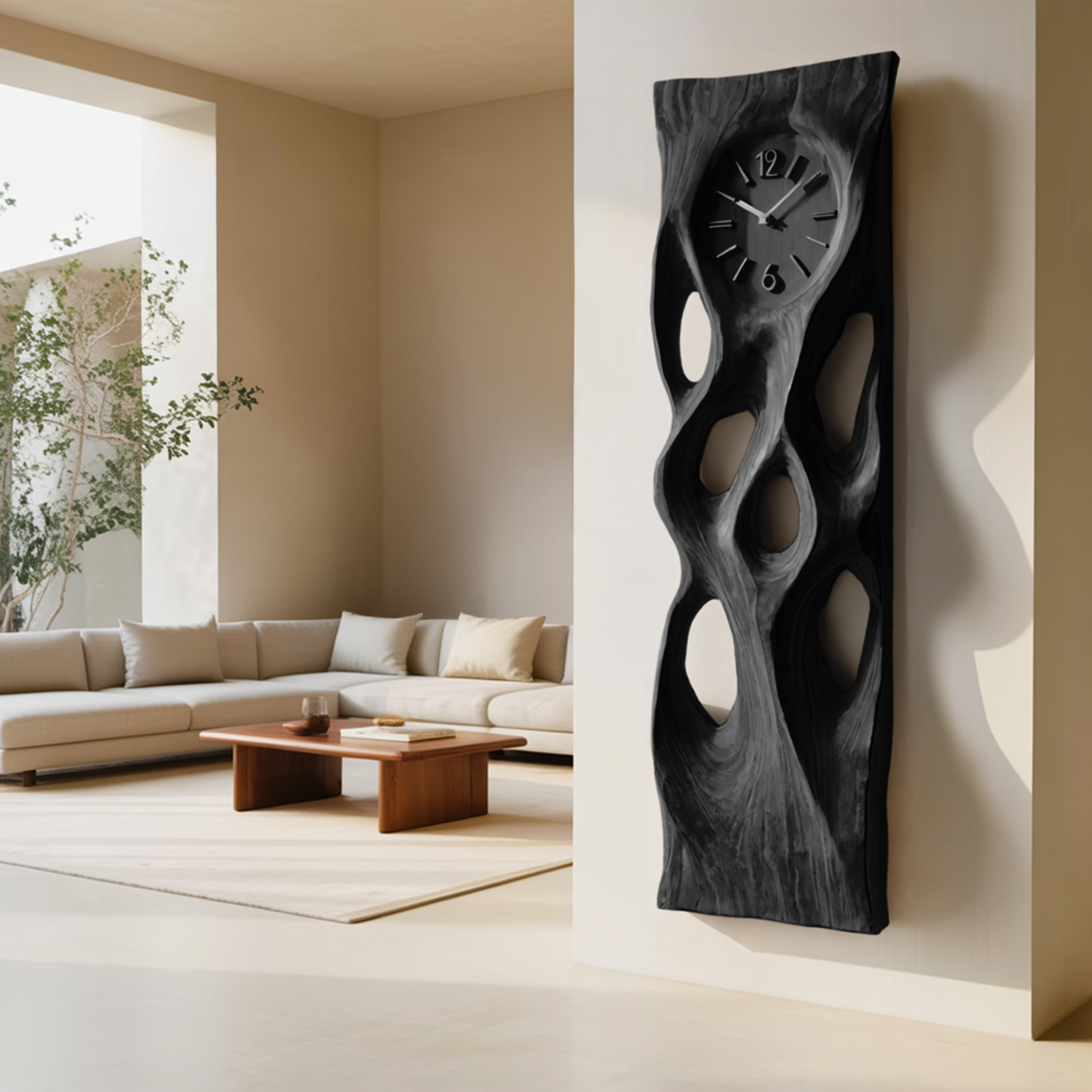 Modern Wall Clock Vertical Design For Living Room SITHHNWAC002