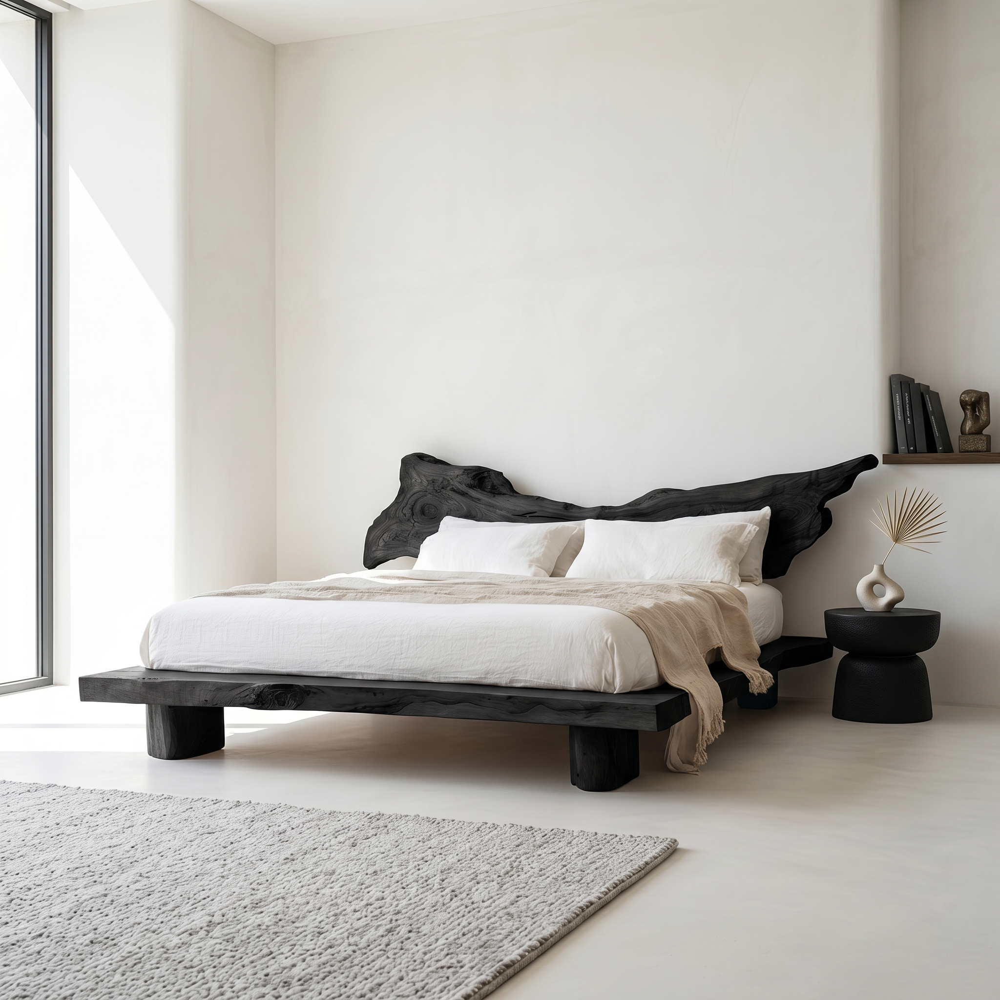 Rustic Platform Bed King Room SINLSAWB020