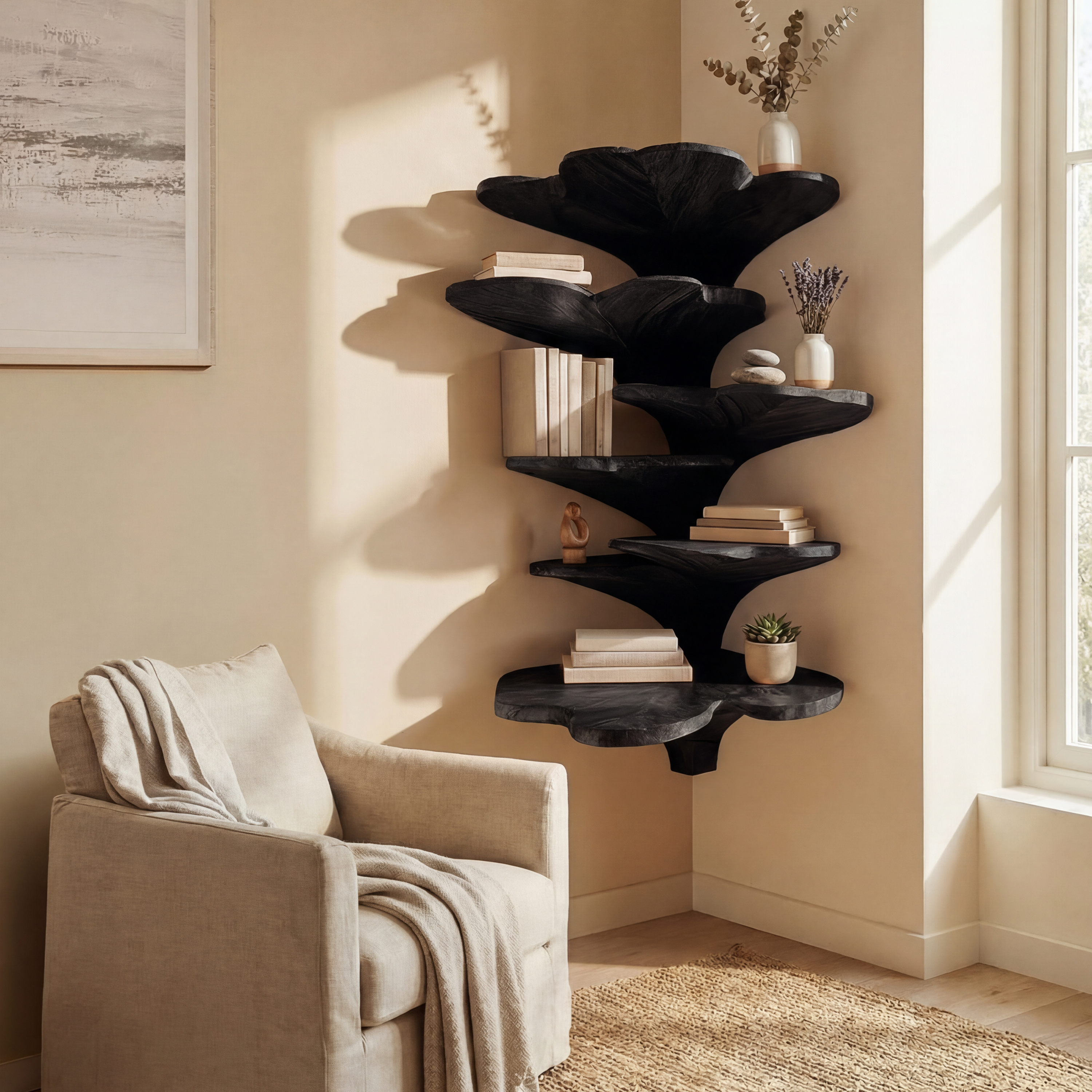 Boho Leaf Shape Corner Shelf Nursery Wall Decor Display SILDTTRCLS006