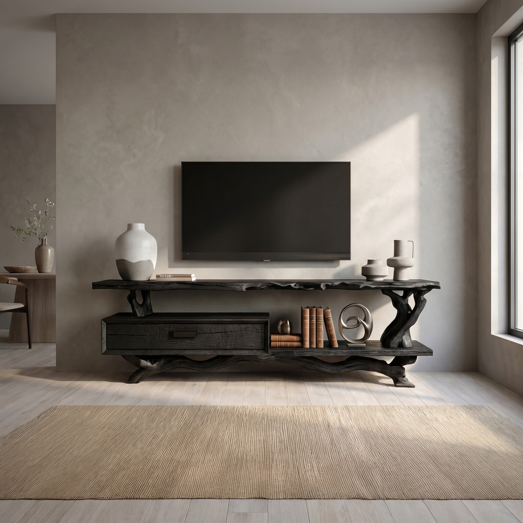Rustic Live Edge TV Cabinet Living Room SINLSASC211