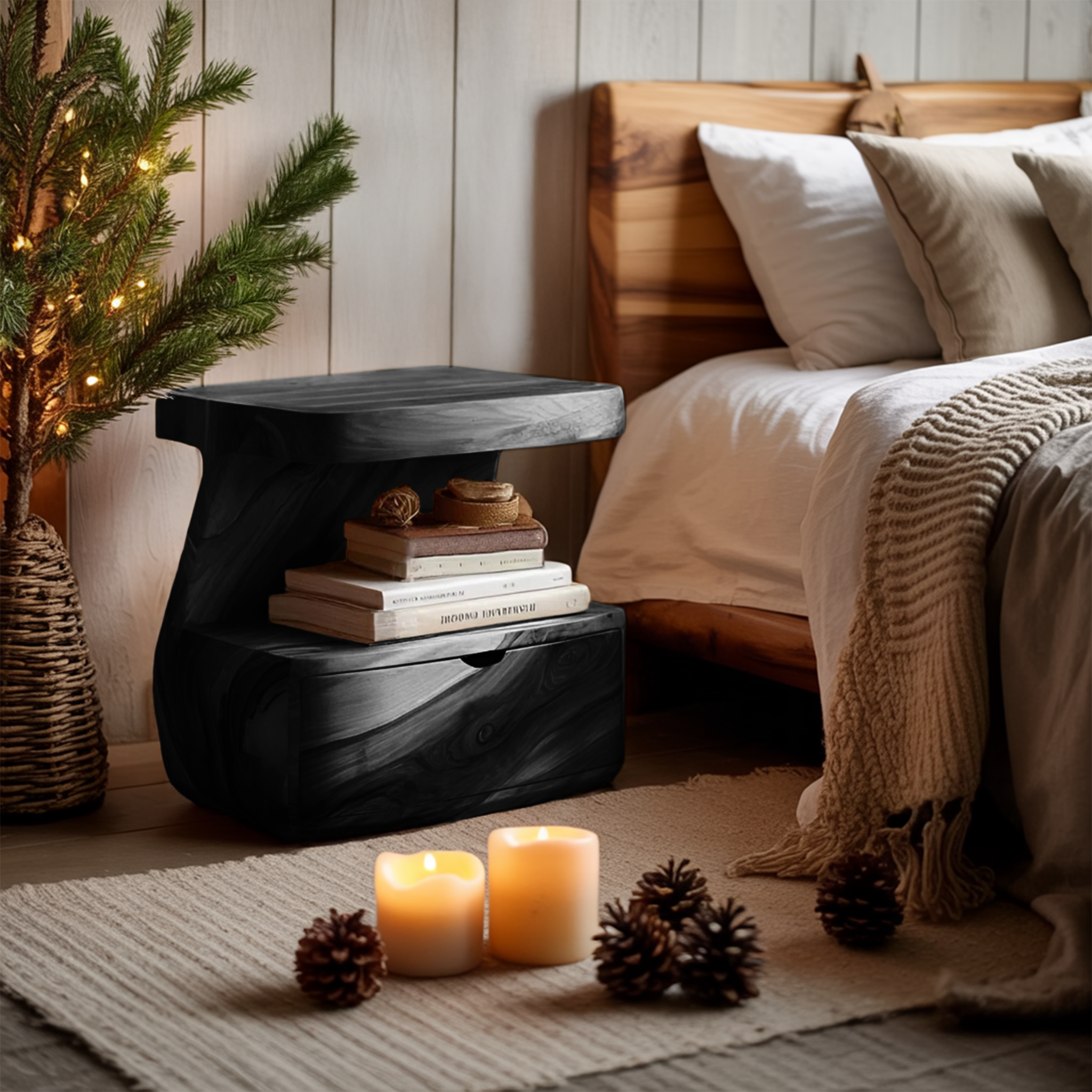 Modern Nightstand With Drawer For Bedroom SITHHNNS011