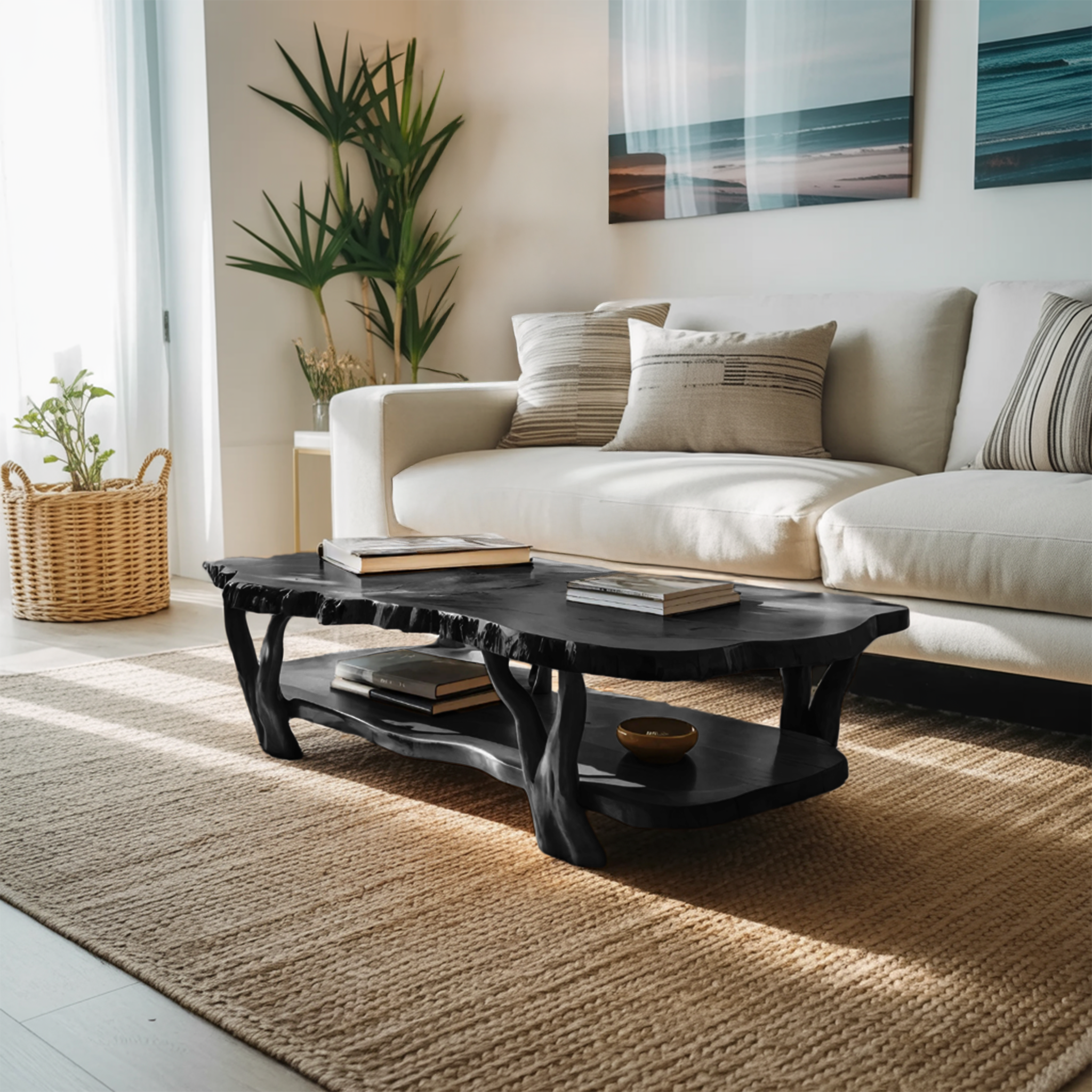 Contemporary Live Edge Coffee Table Two Layered Design For Living RTTHTTCF035