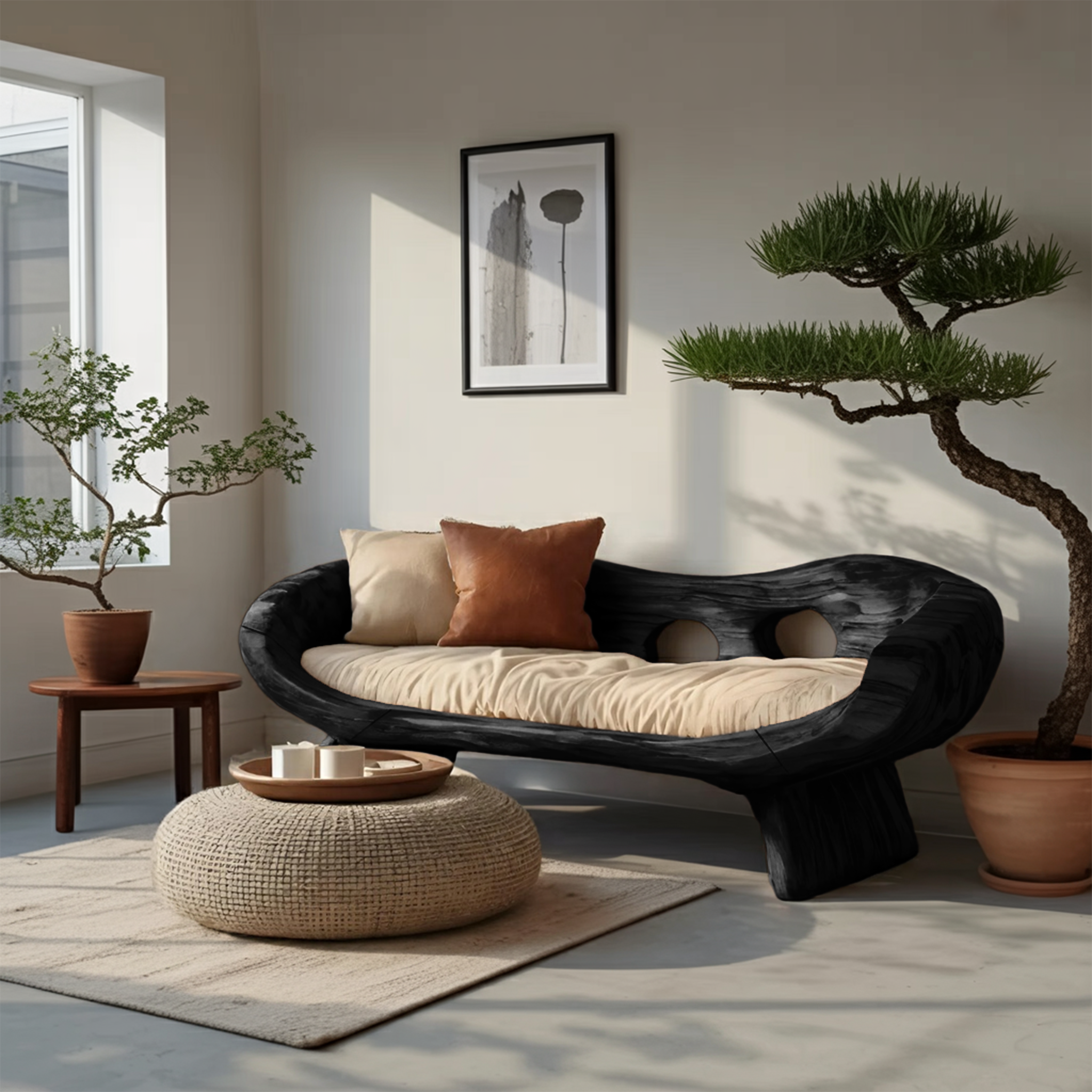 Artistic Sculptural Sofa With Curved Design For Living Room SITHTTSF023