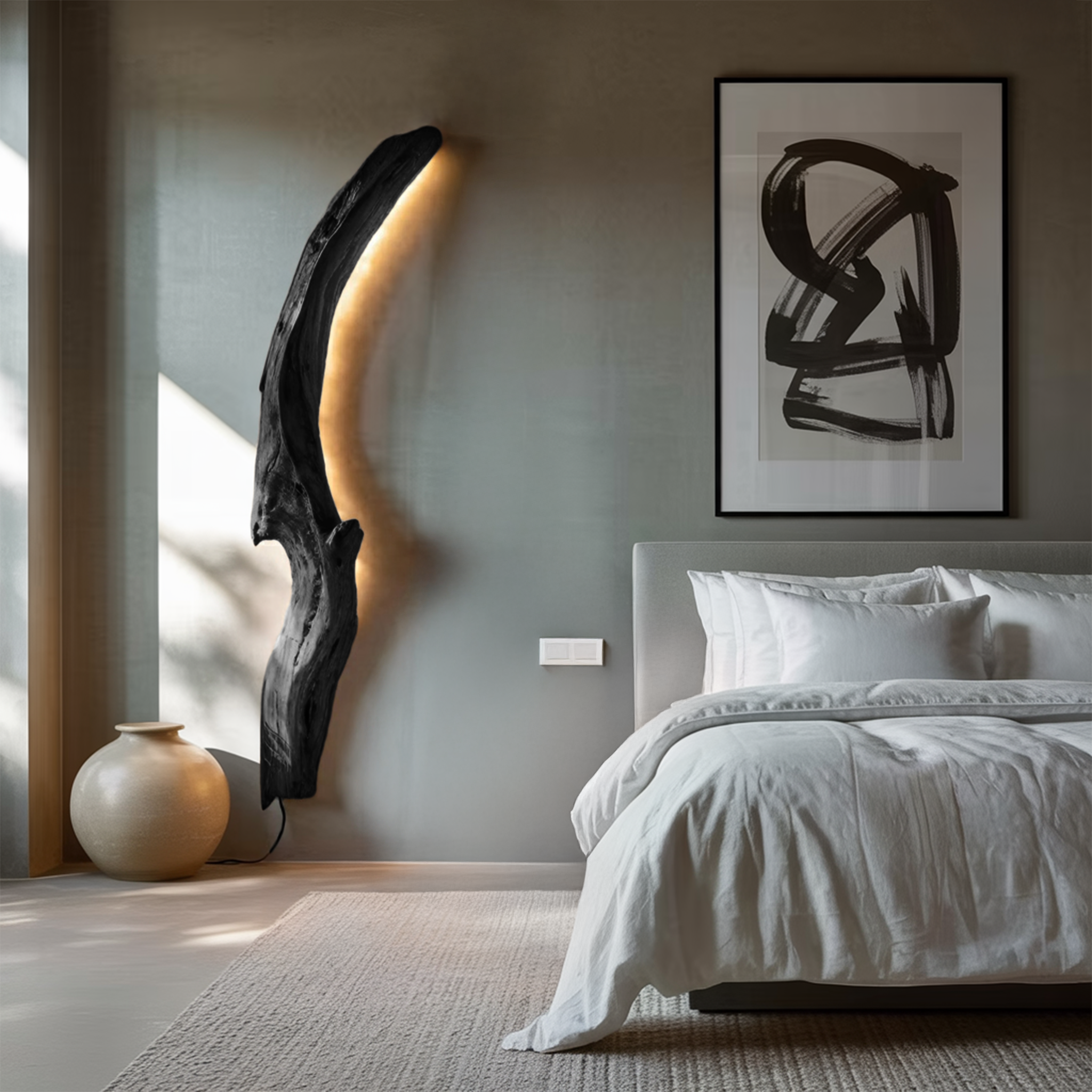 Organic Wall Sconce Curved For Bedroom Or Entryway Decor SITHTTLAM028