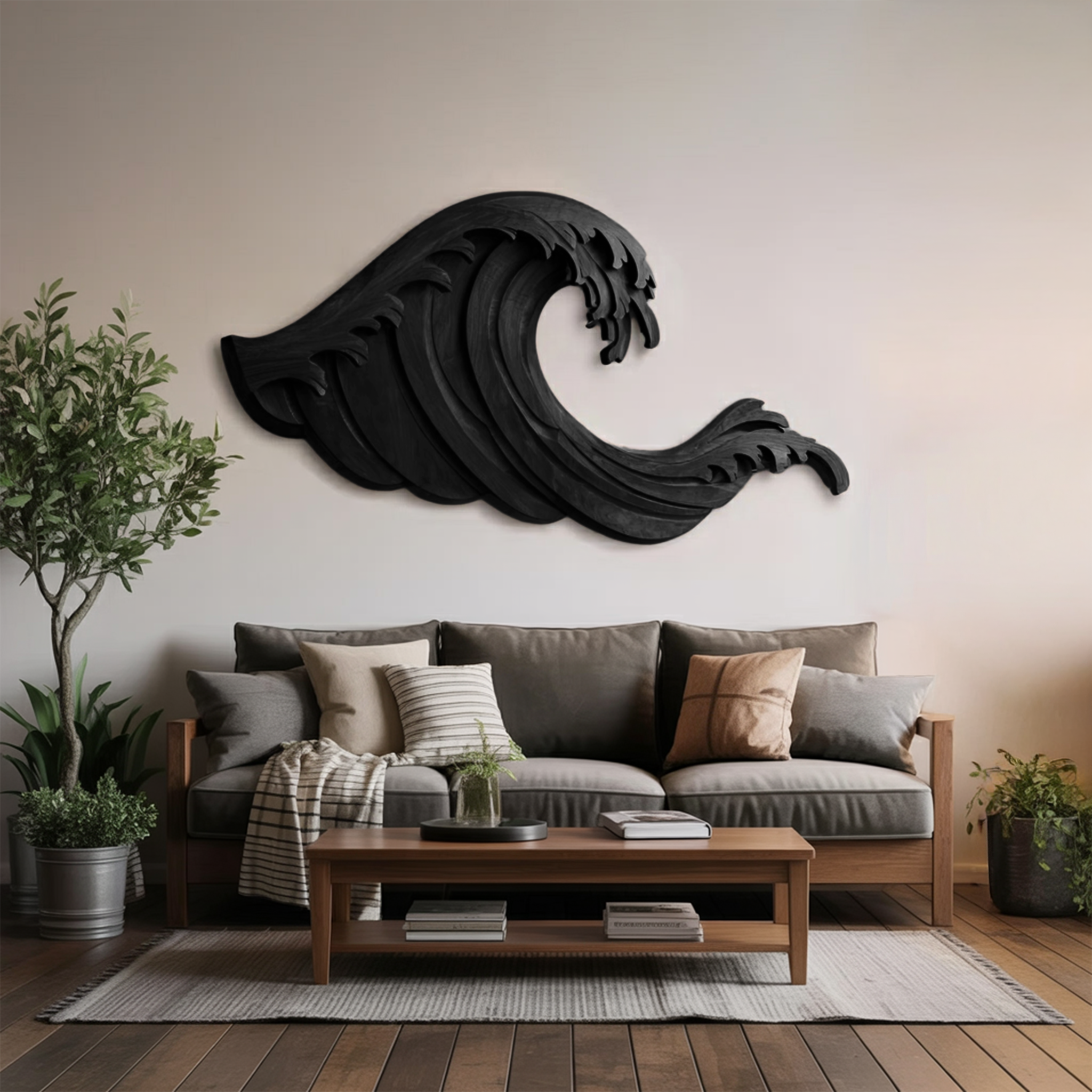 Organic Wave Wall Art Coastal Inspired Art For Living RTTHHNWA084