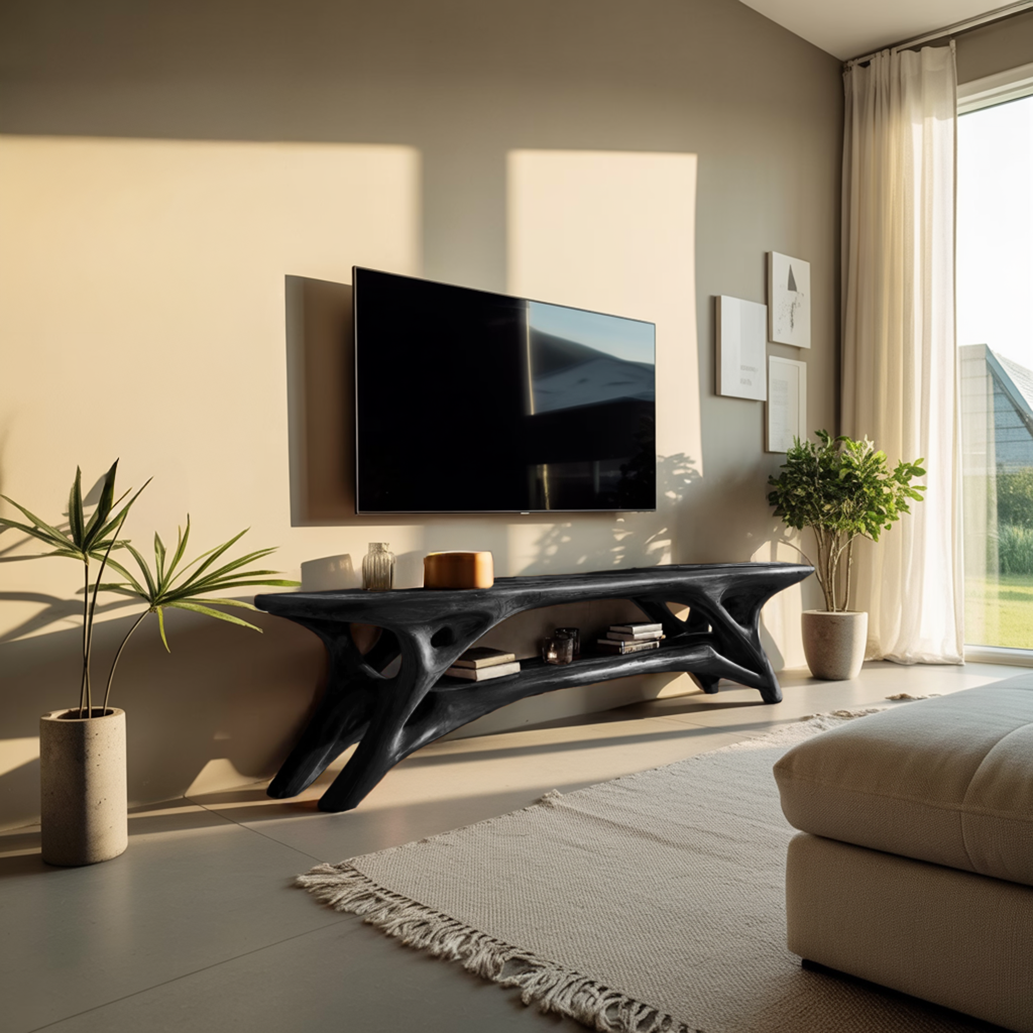 Elegant Curved  TV Cabinet For Contemporary Home Decor RTTHTTTVC061