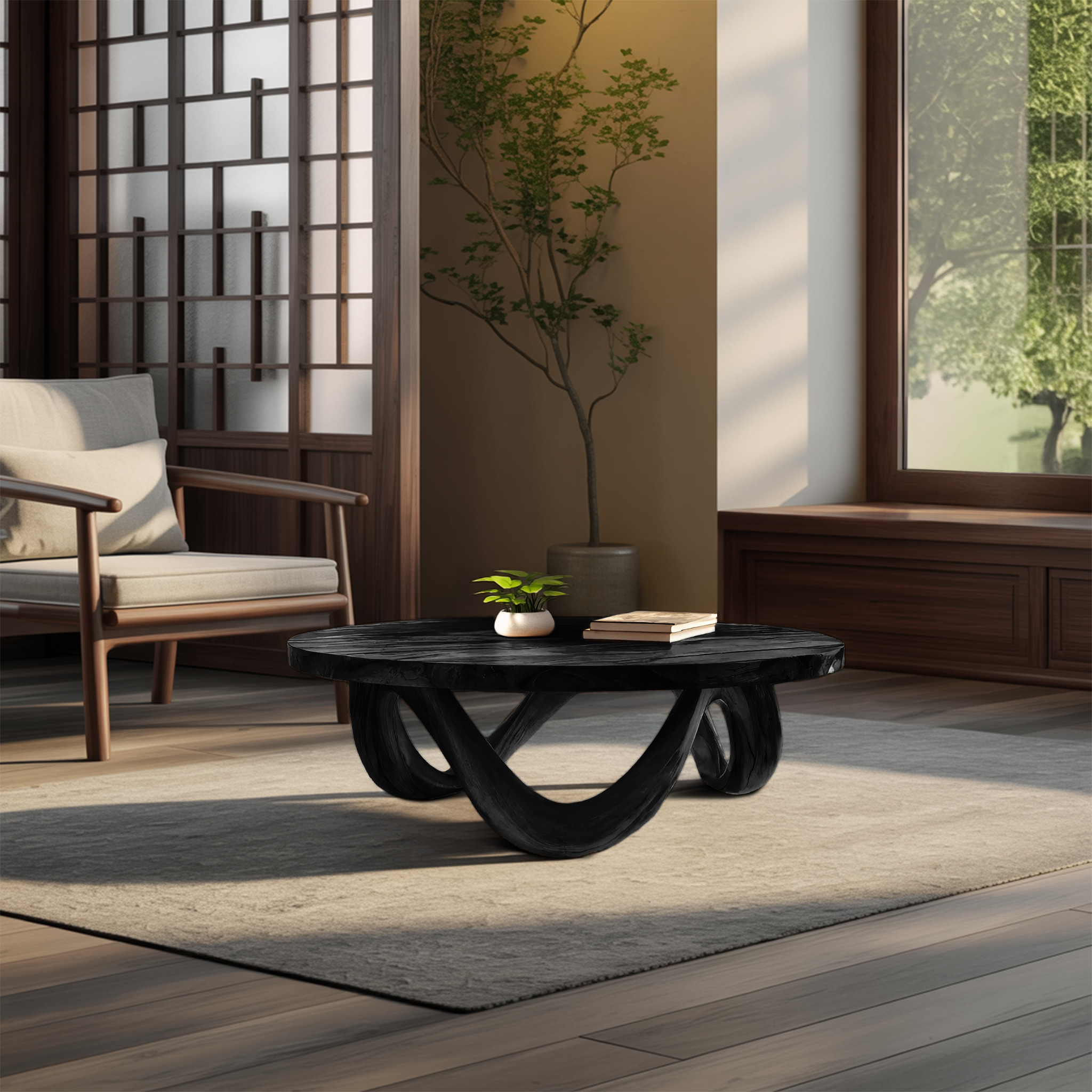 Modern Coffee Table Unique Base Design For Living Room RTTHTTCF040