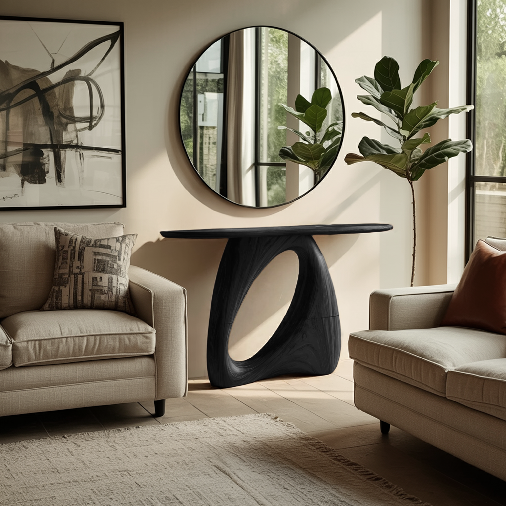 Mid Century Live Edge Console Table Organic Modern For Living Room Decor SILDTTNCS094