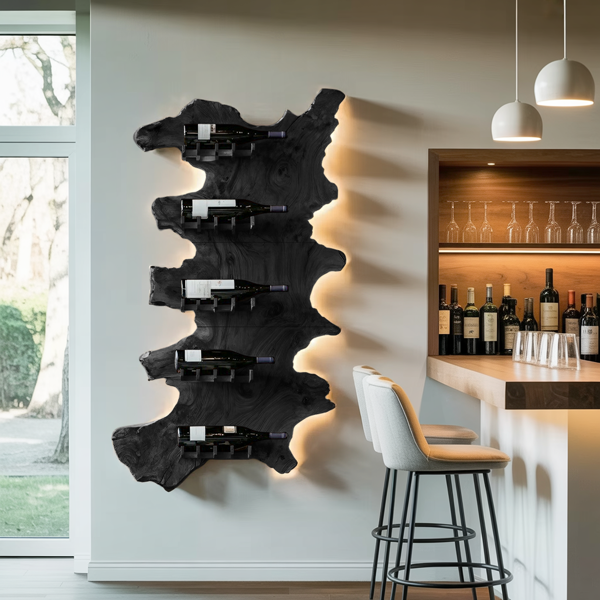 Mid Century Wooden Wine Rack For Bar Decor And Wine Storage SILDTTRWH047