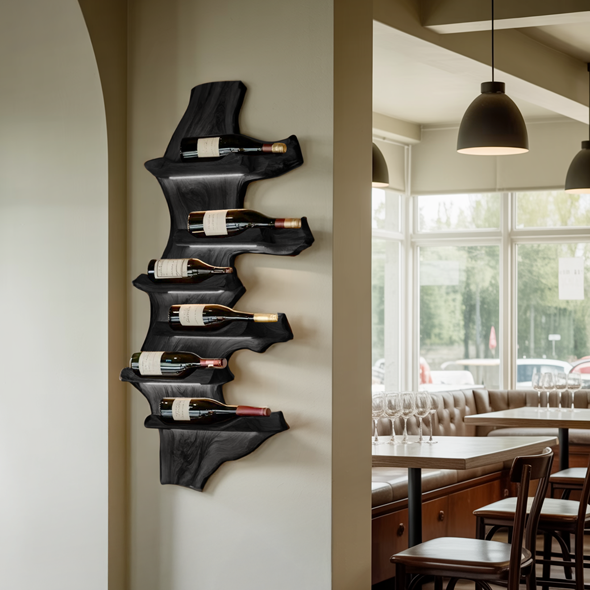 Farmhouse Live Edge Wine Holder For Entryway Furniture Decor SILDTTRWH048