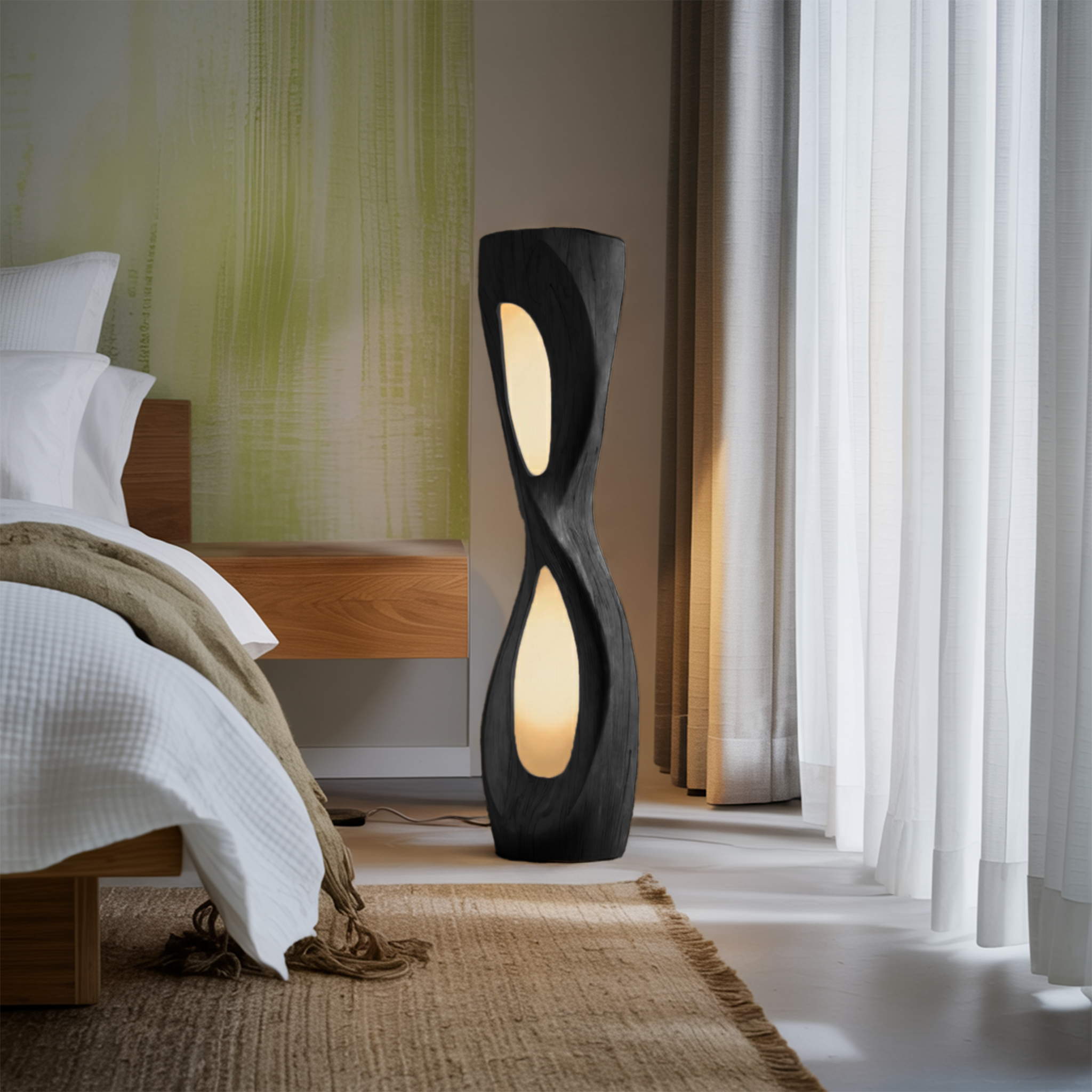 Modern Organic Sculptural Floor Lamp For Bedroom Decor SITHHNLAM028