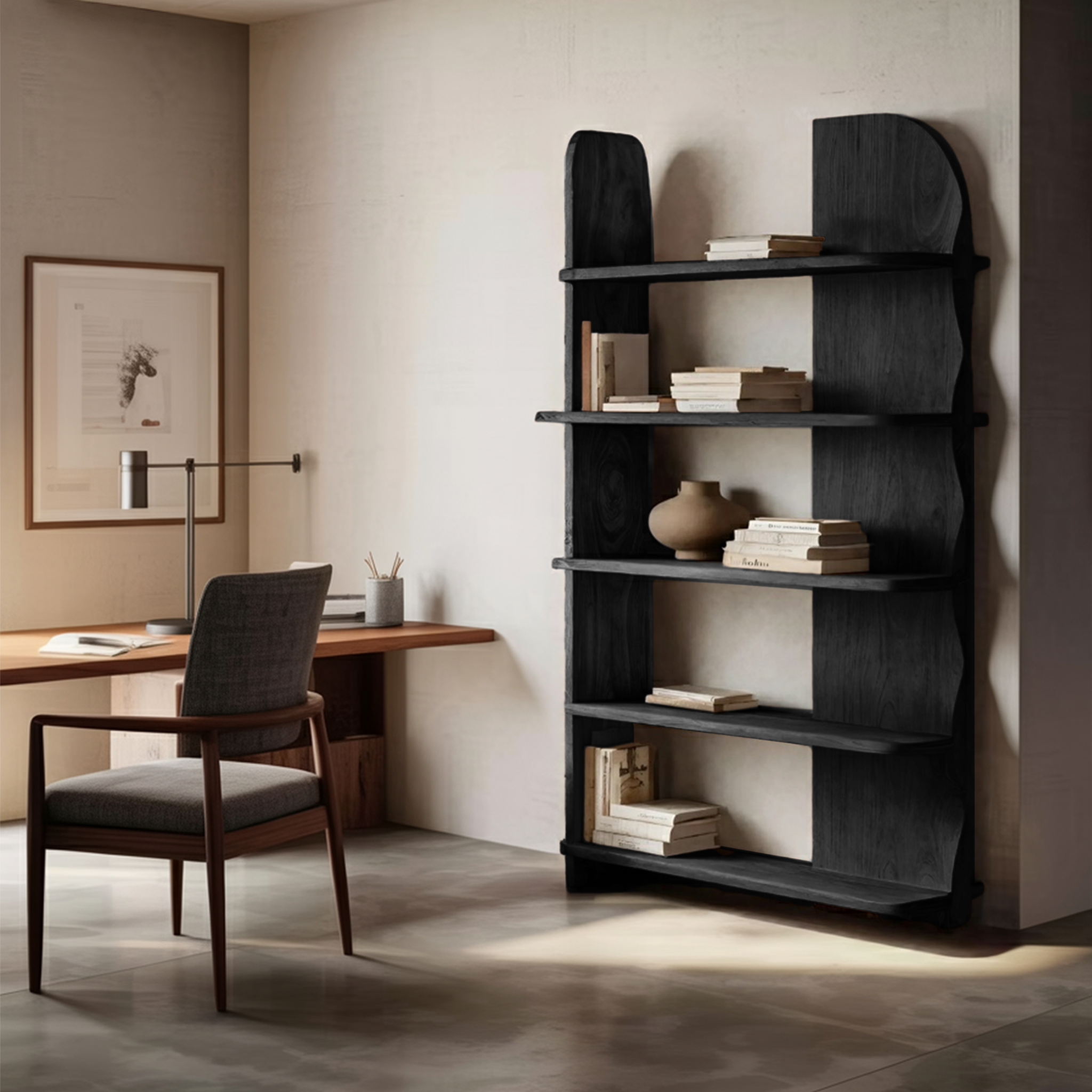 Minimalist Bookcase Sculptural Design For Living Decor RTTHHNBS081