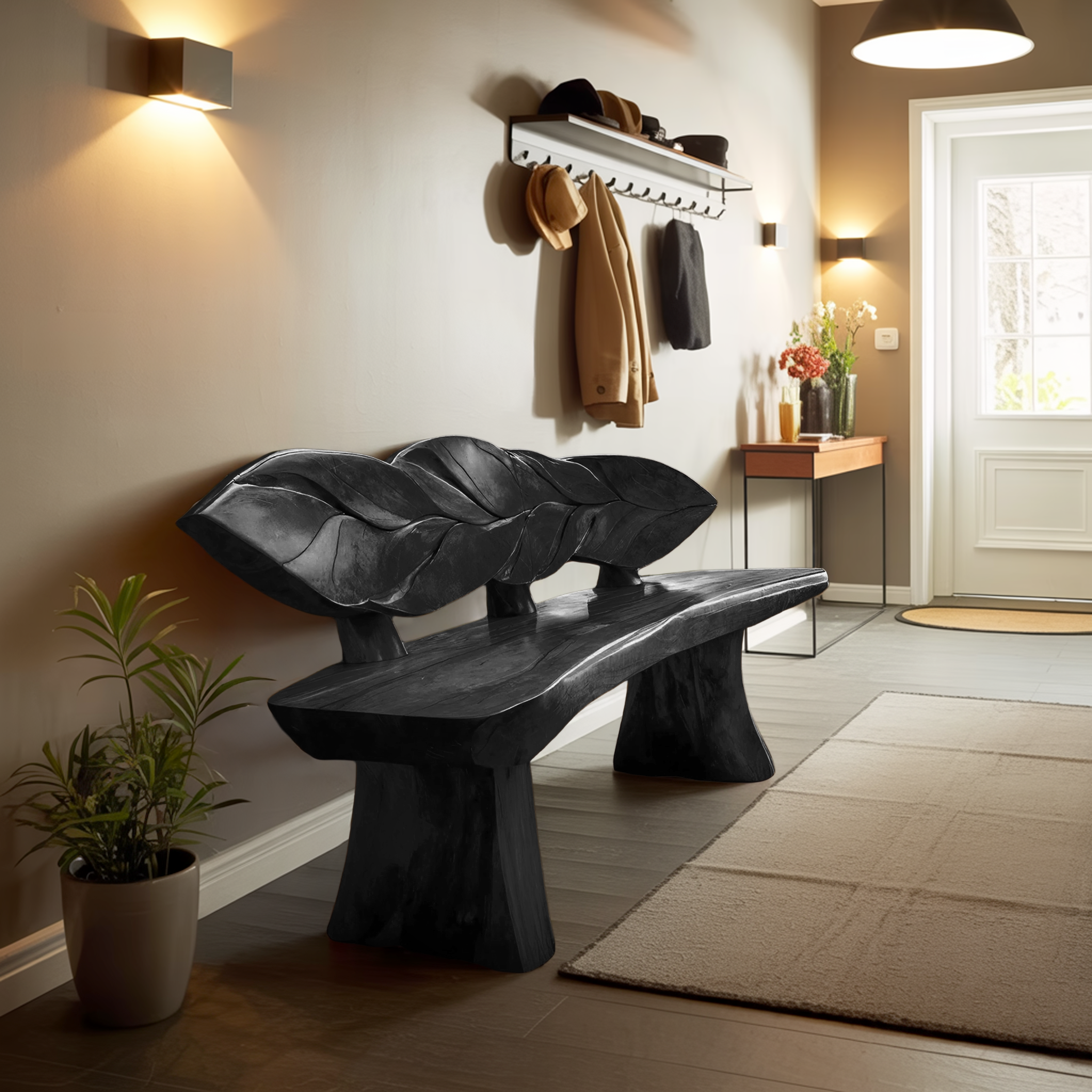 Minimalist Solid Wood Entryway Bench For Modern Homes SILDTTRBEN027