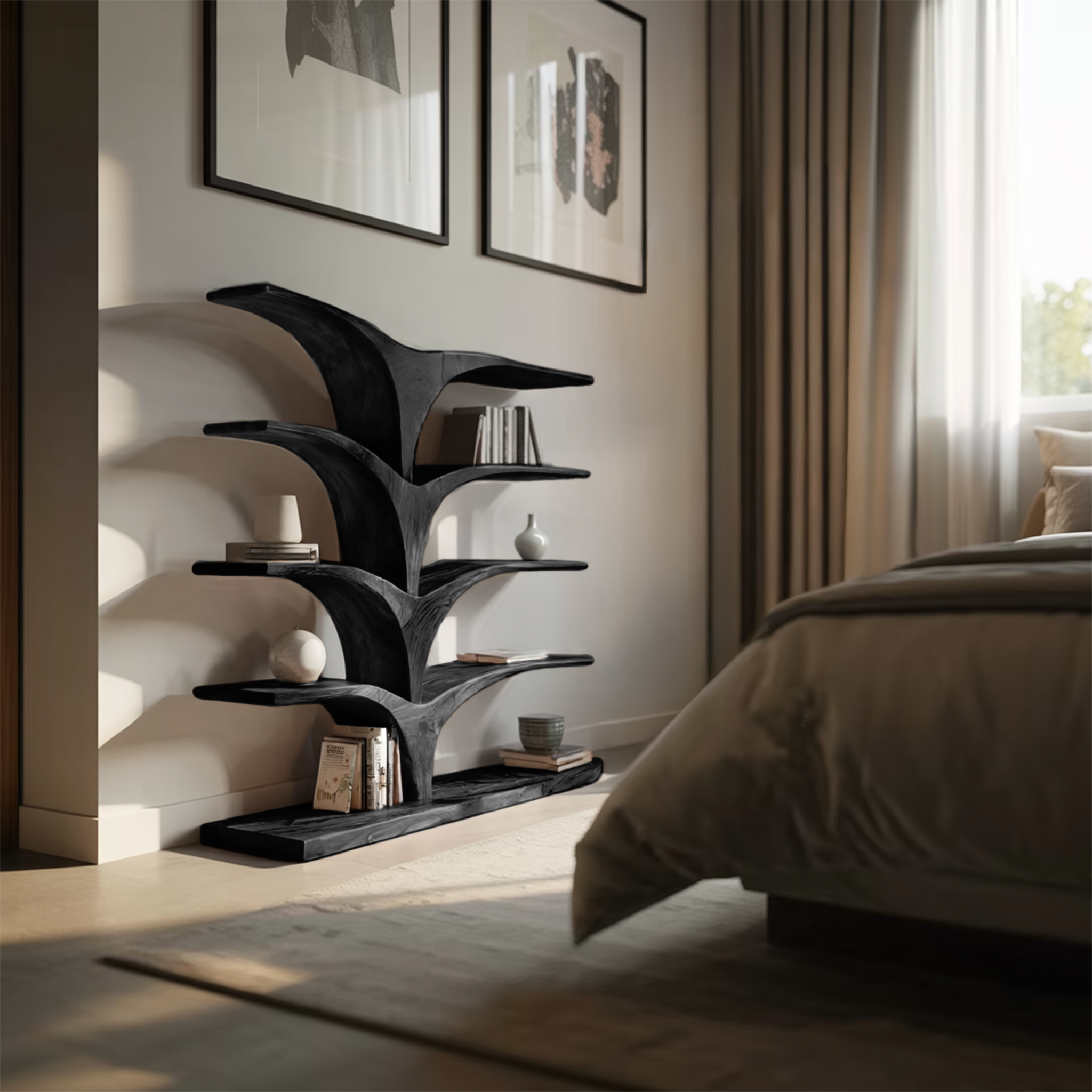 Contemporary Curved Bookshelf For Modern Interior RTTHTTBS052