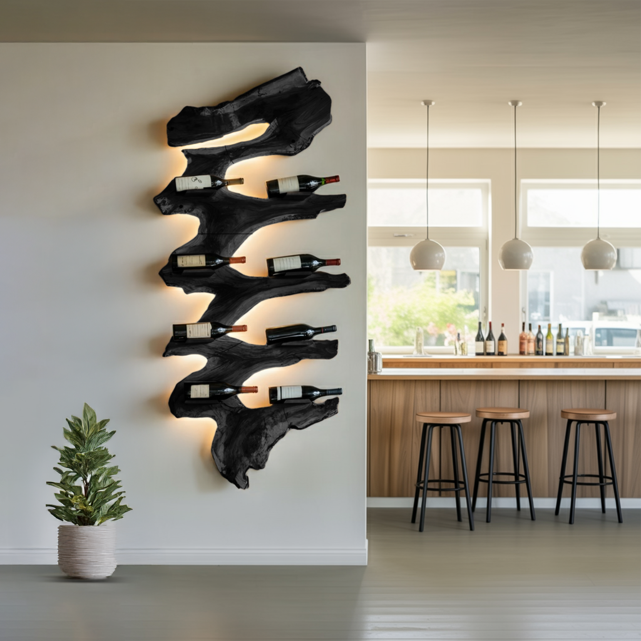Modern Solid Wood Wine Rack For Living Room Furniture Design SILDTTRWH050