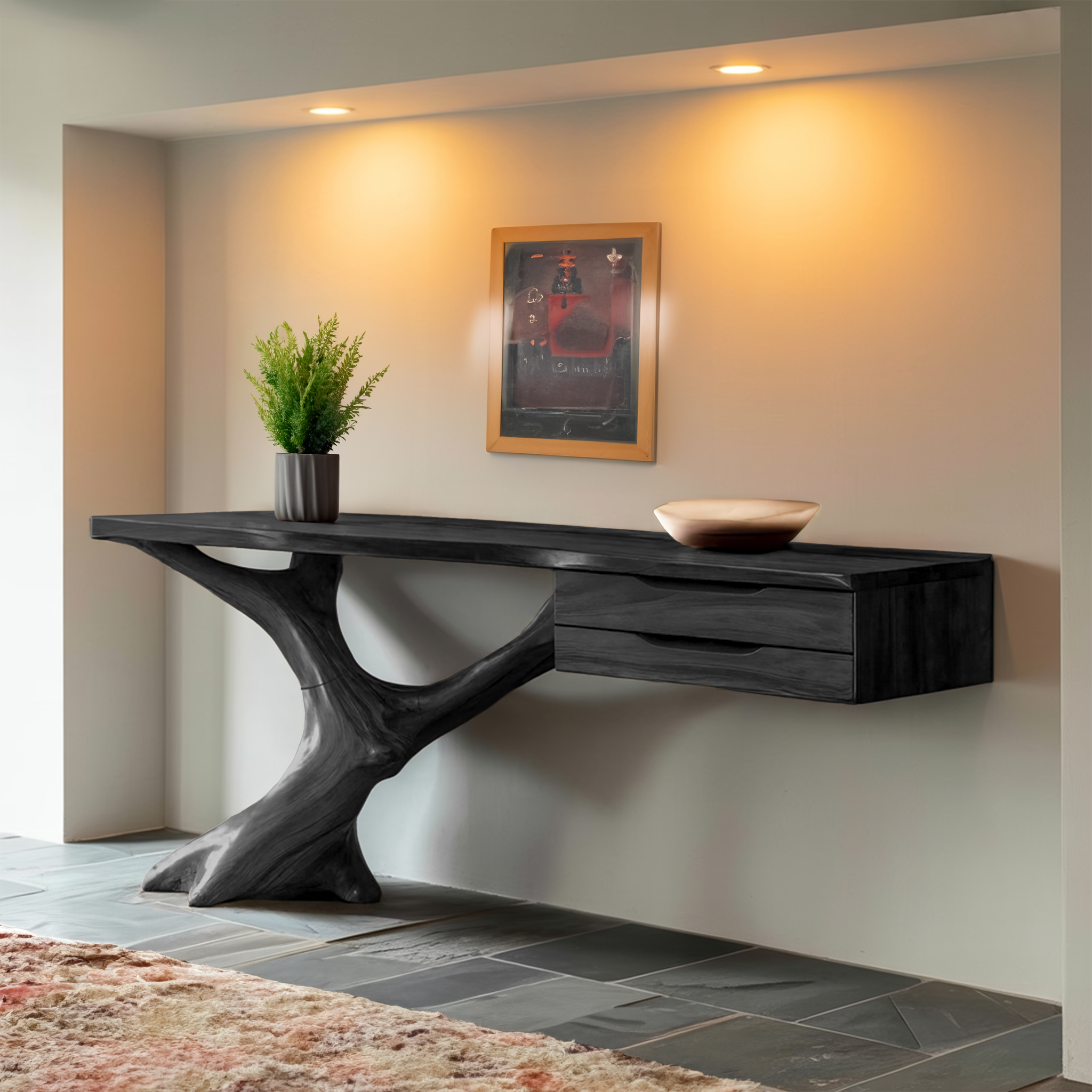 Handcrafted Wooden Console Table For Entryway Design SILDTTNCS016