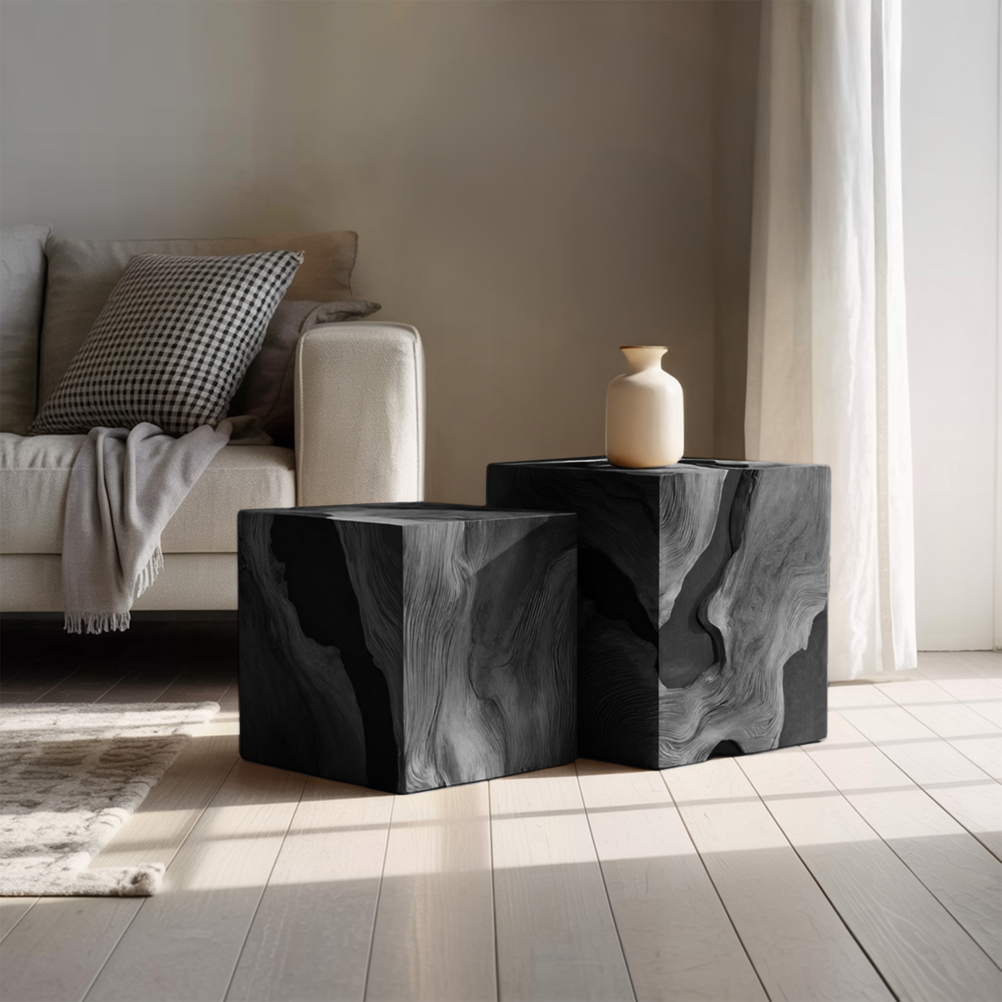Handcrafted Solid Wood Square Table For Entryway Design SILDTTNCF038