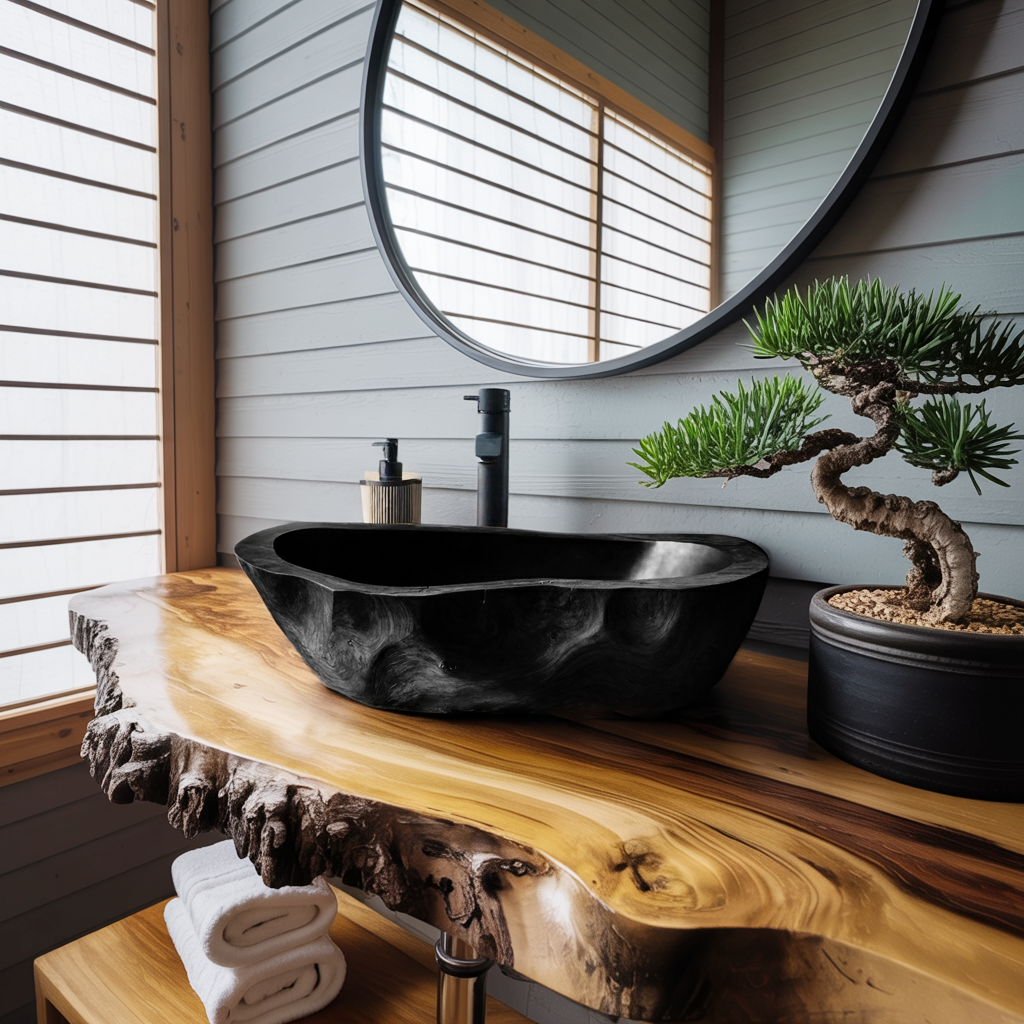 Mid Century Solid Wood Sink For Modern Bathroom Makeover SILDTTNVS002