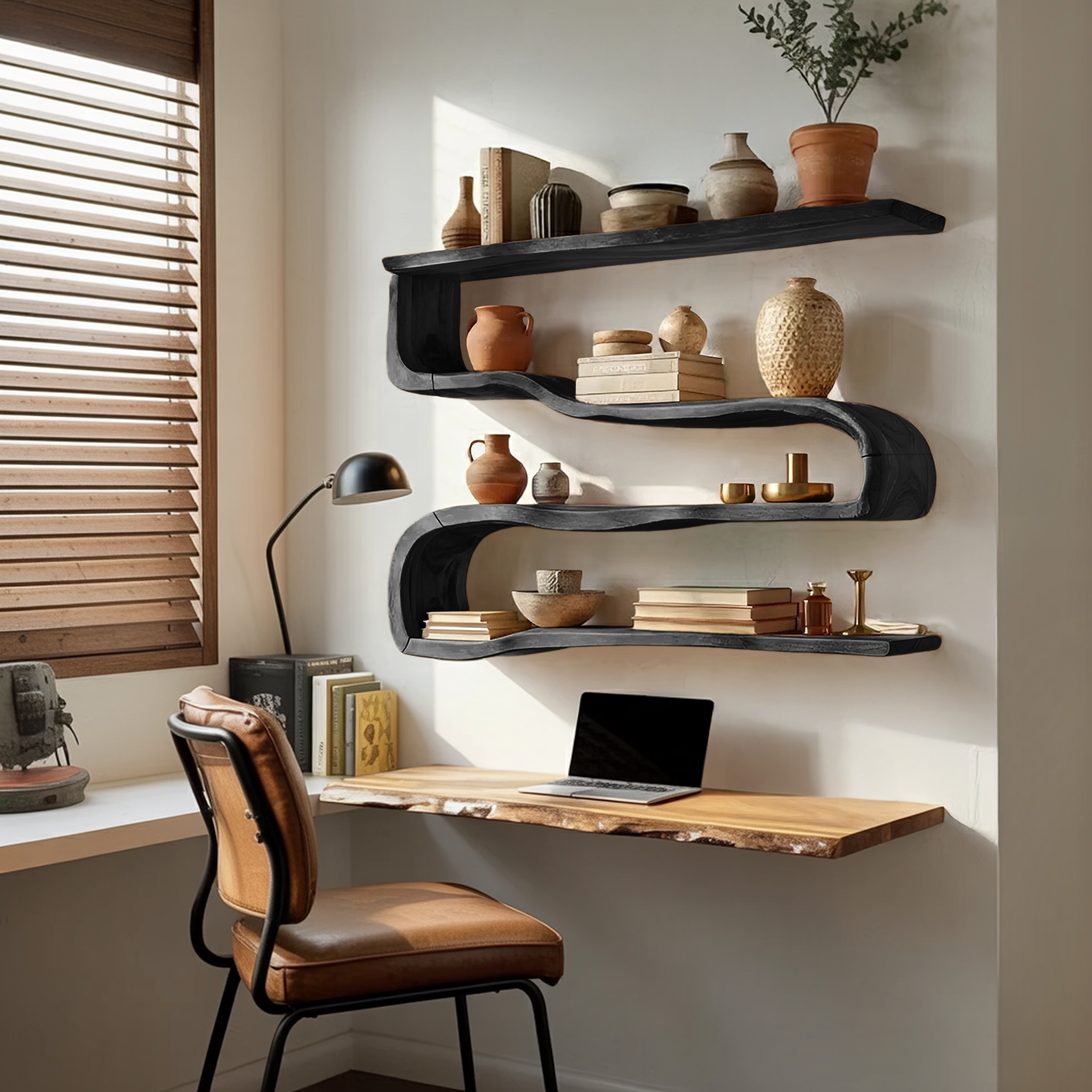 Modern Wooden Shelving Unit For Living Room Wall Storage SILDTTRWMS021