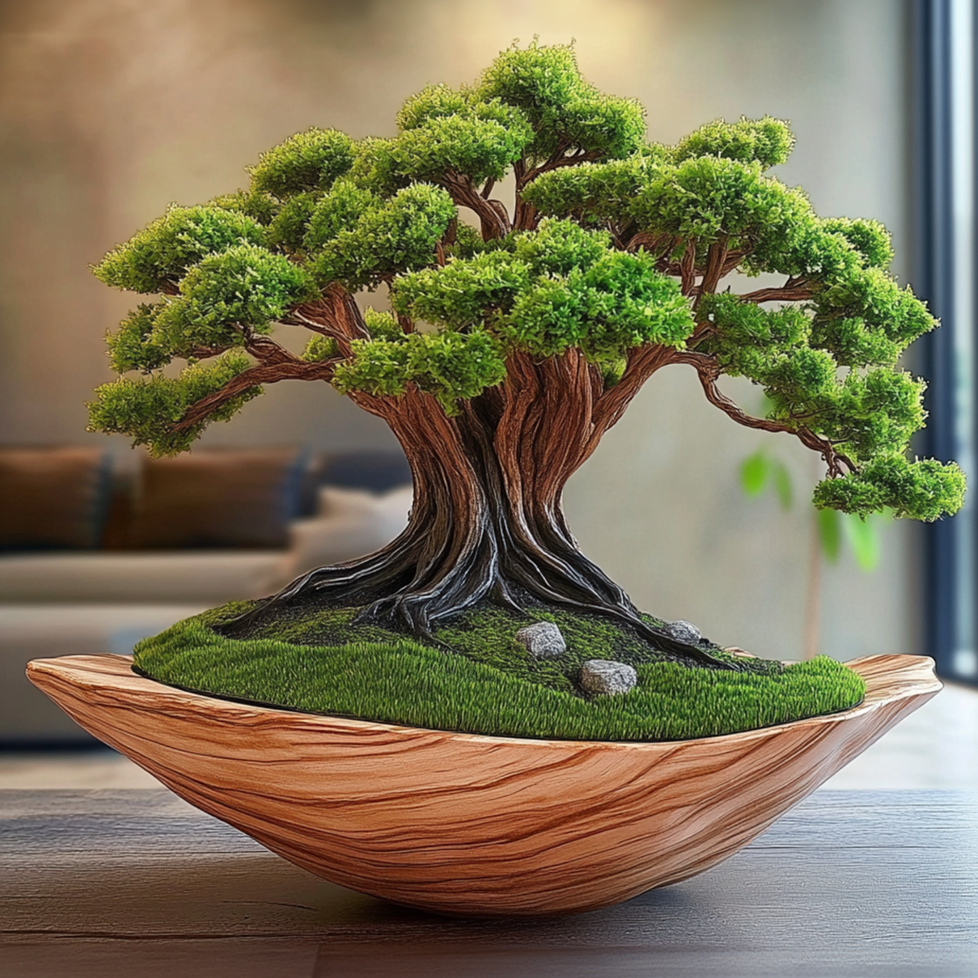 Driftwood Bonsai Tree Bonsai Driftwood Preserved Moss SINLBD007