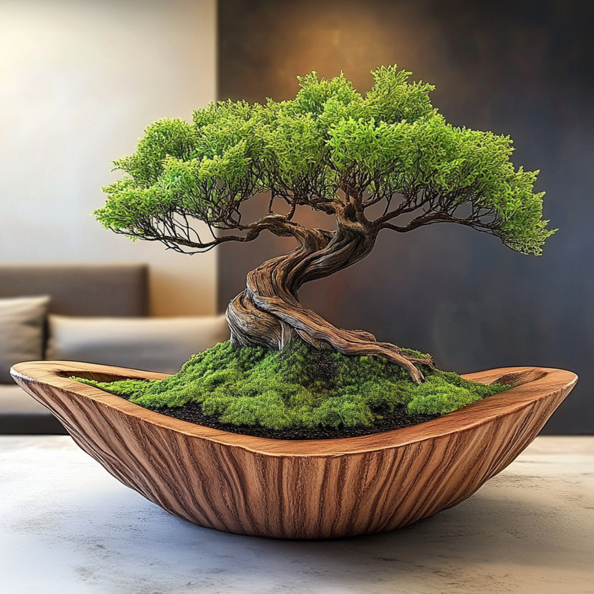 Driftwood Bonsai Moss Marimo Artificial Plants SINLBD005
