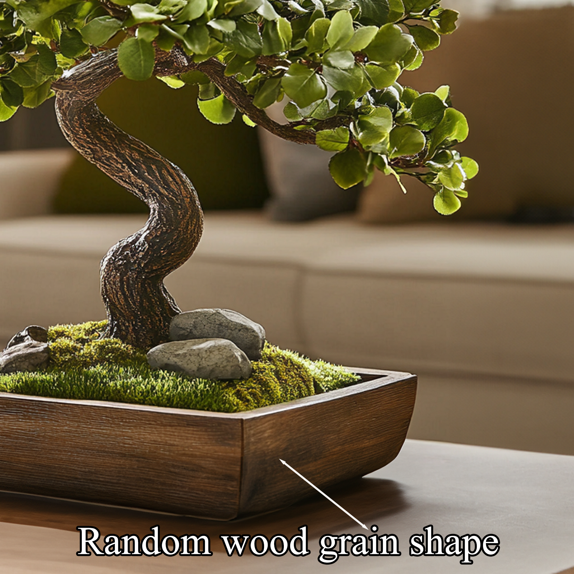 Bonsai Driftwood Preserved Moss Wood Sculpture Pot SINLBD016