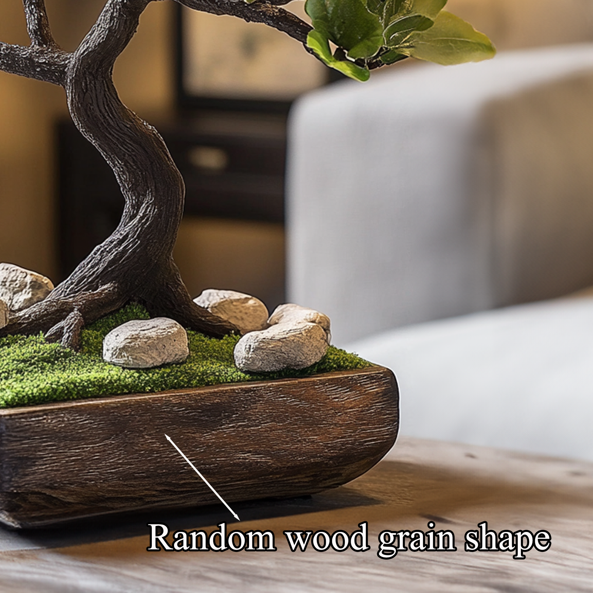 Driftwood Bonsai Moss Marimo Pots Bonsai Artificial Plants SINLBD017