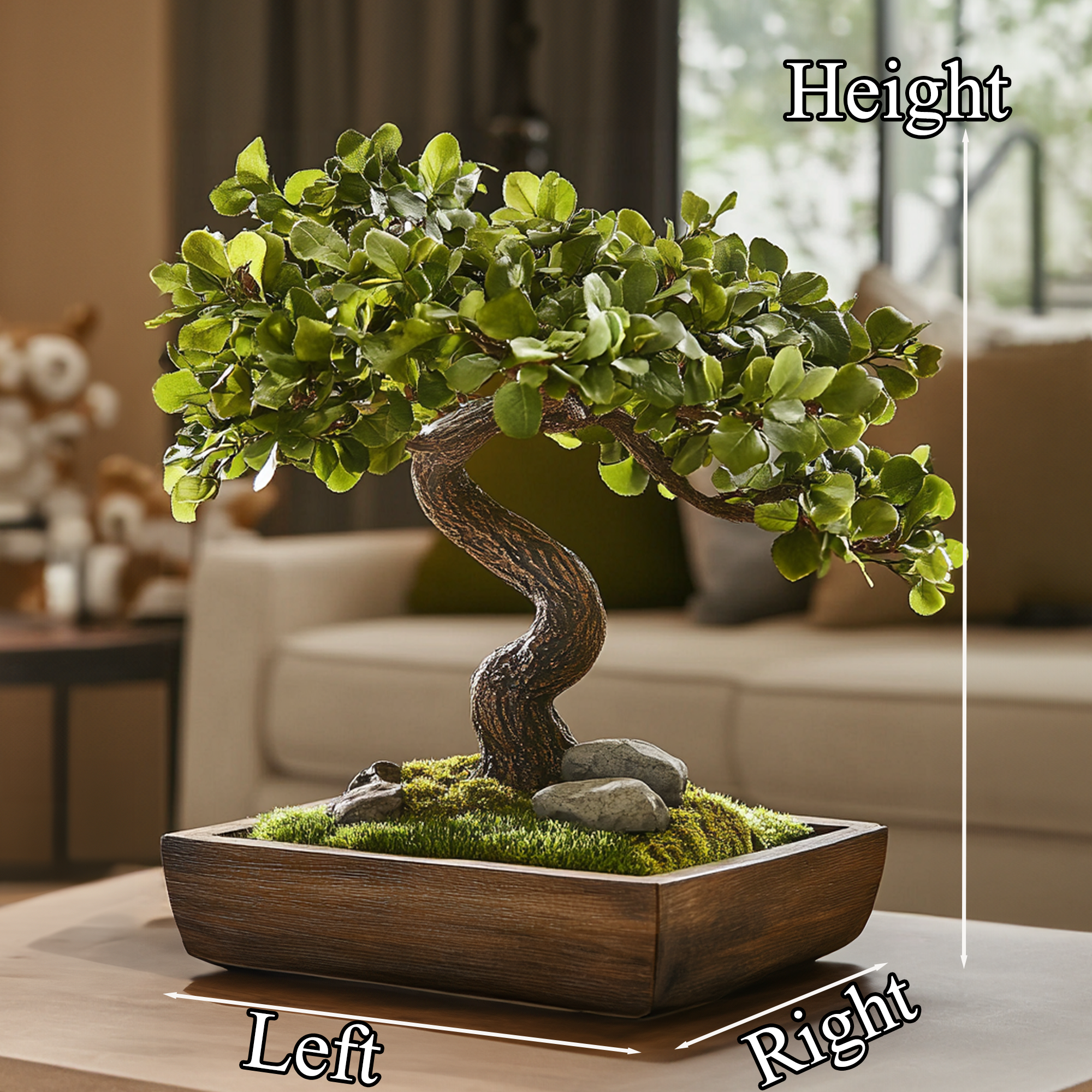 Bonsai Driftwood Preserved Moss Wood Sculpture Pot SINLBD016