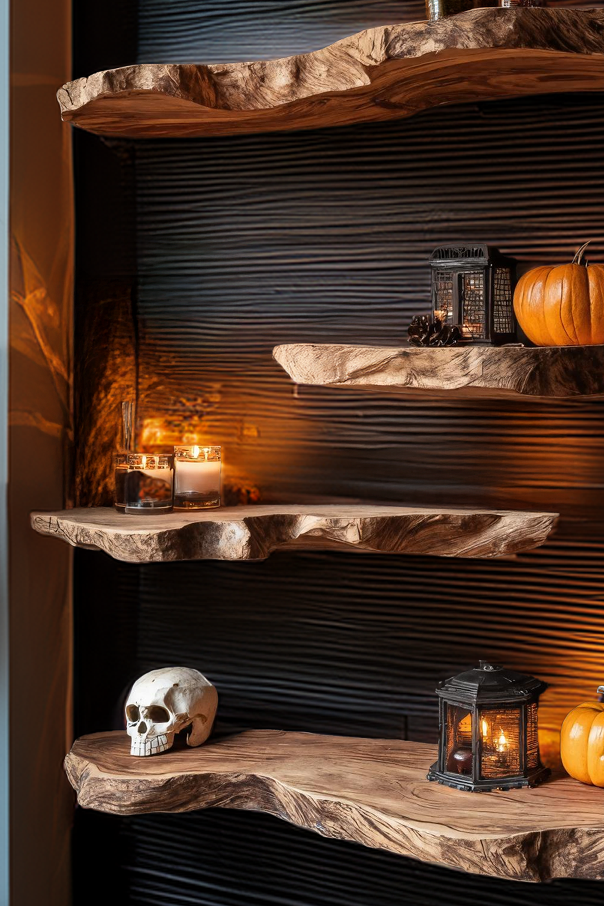 Rustic Wooden Floating Shelf For Furniture Decor And Halloween Wall Storage SILDTTRHFL021