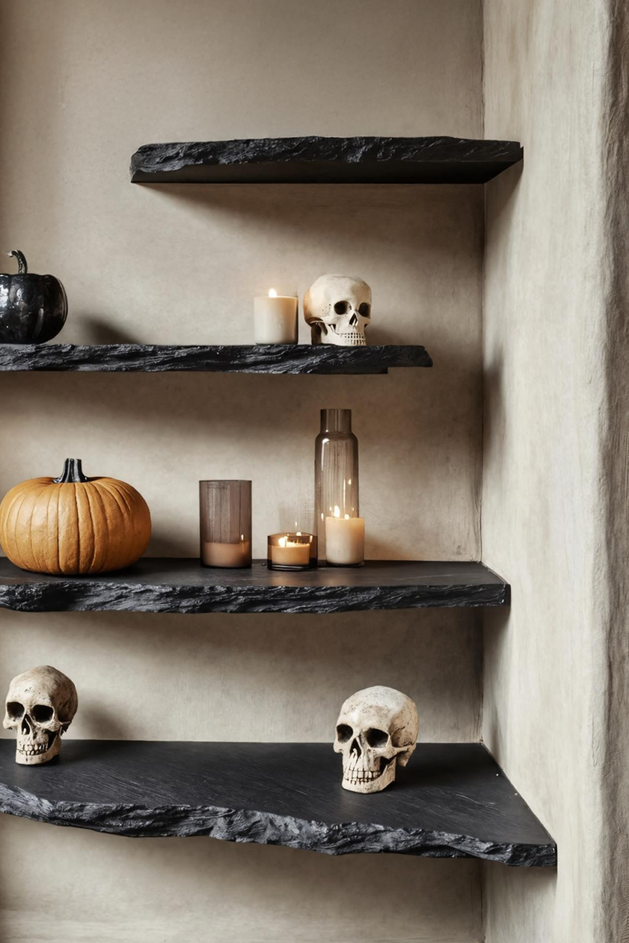 Mid Century Wooden Floating Shelf For Entryway Design Halloween Organization SILDTTRHFL008