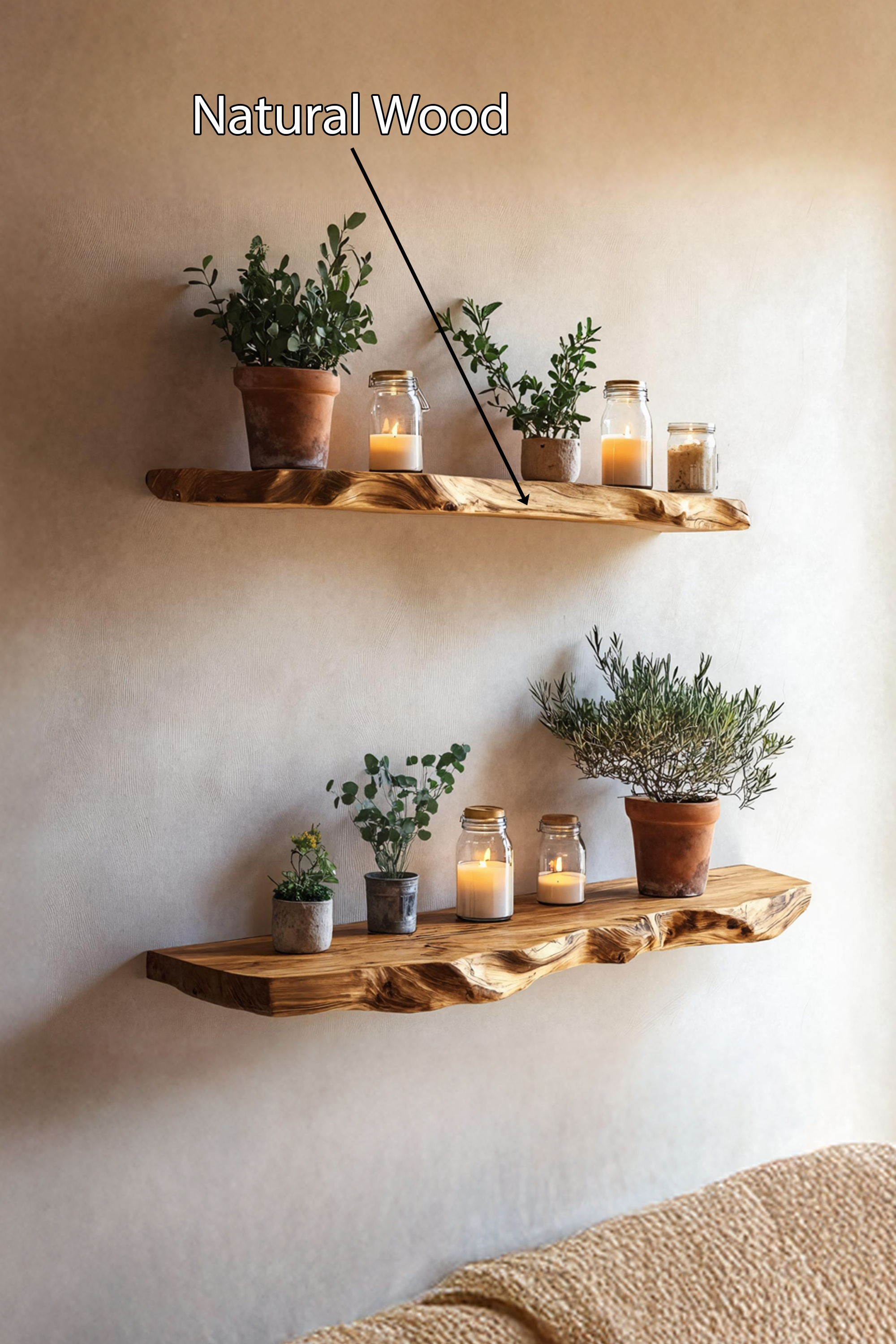 Farmhouse Wooden Floating Shelf For Living Room Holiday Decoration SILDTTNFL002