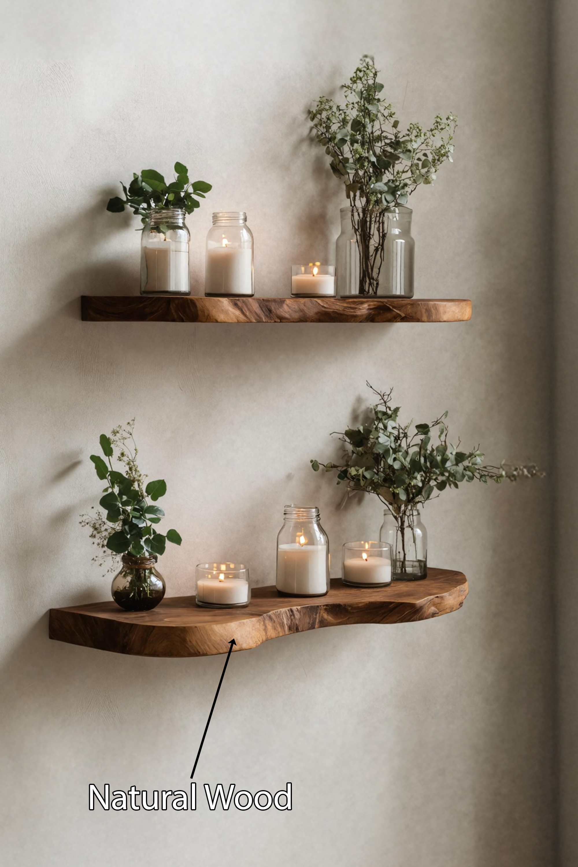 Mid Century Wooden Floating Shelf For Living Room Decor SILDTTNFL001