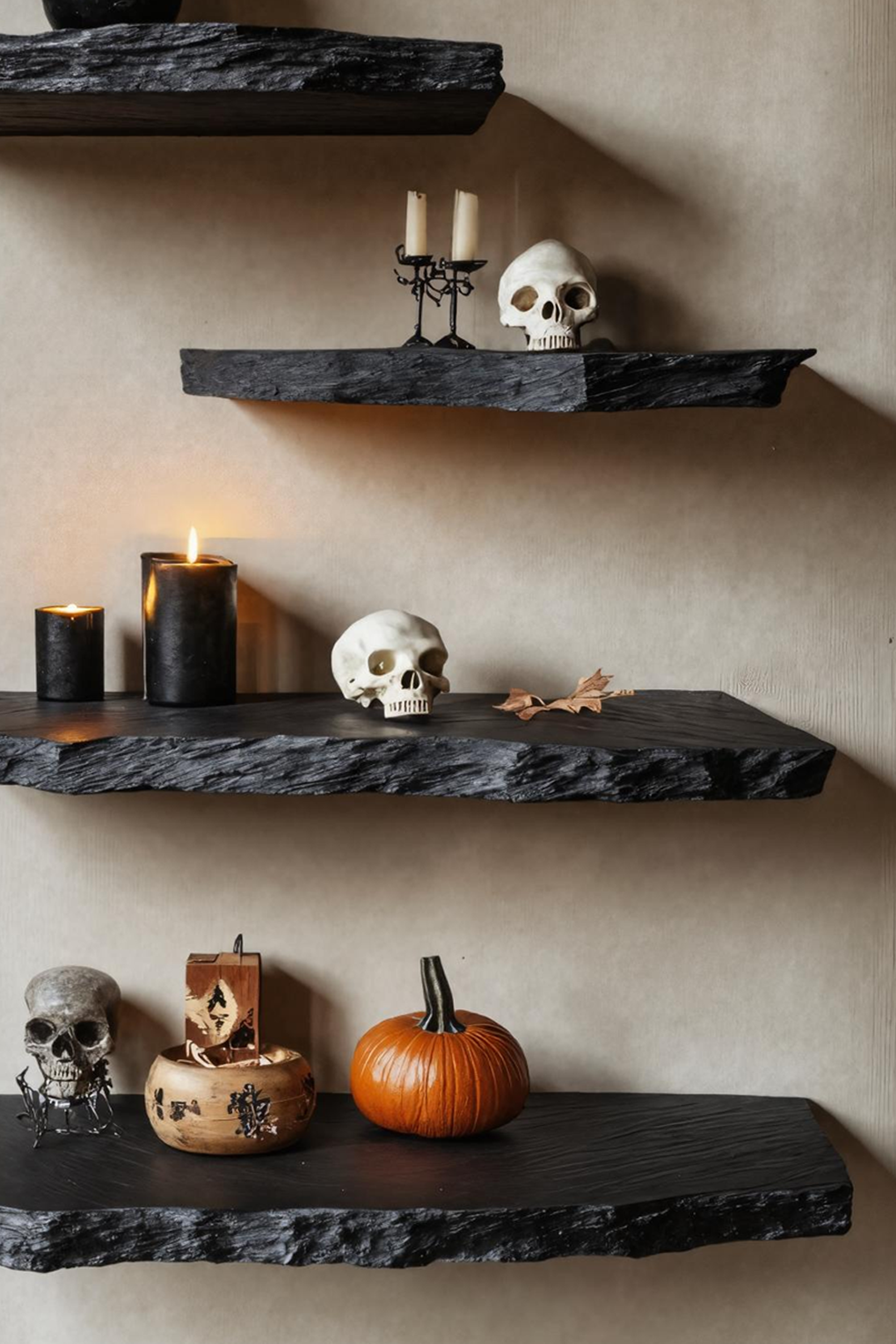 Mid Century Wooden Floating Shelf For Living Room Halloween Storage Decor SILDTTRHFL011