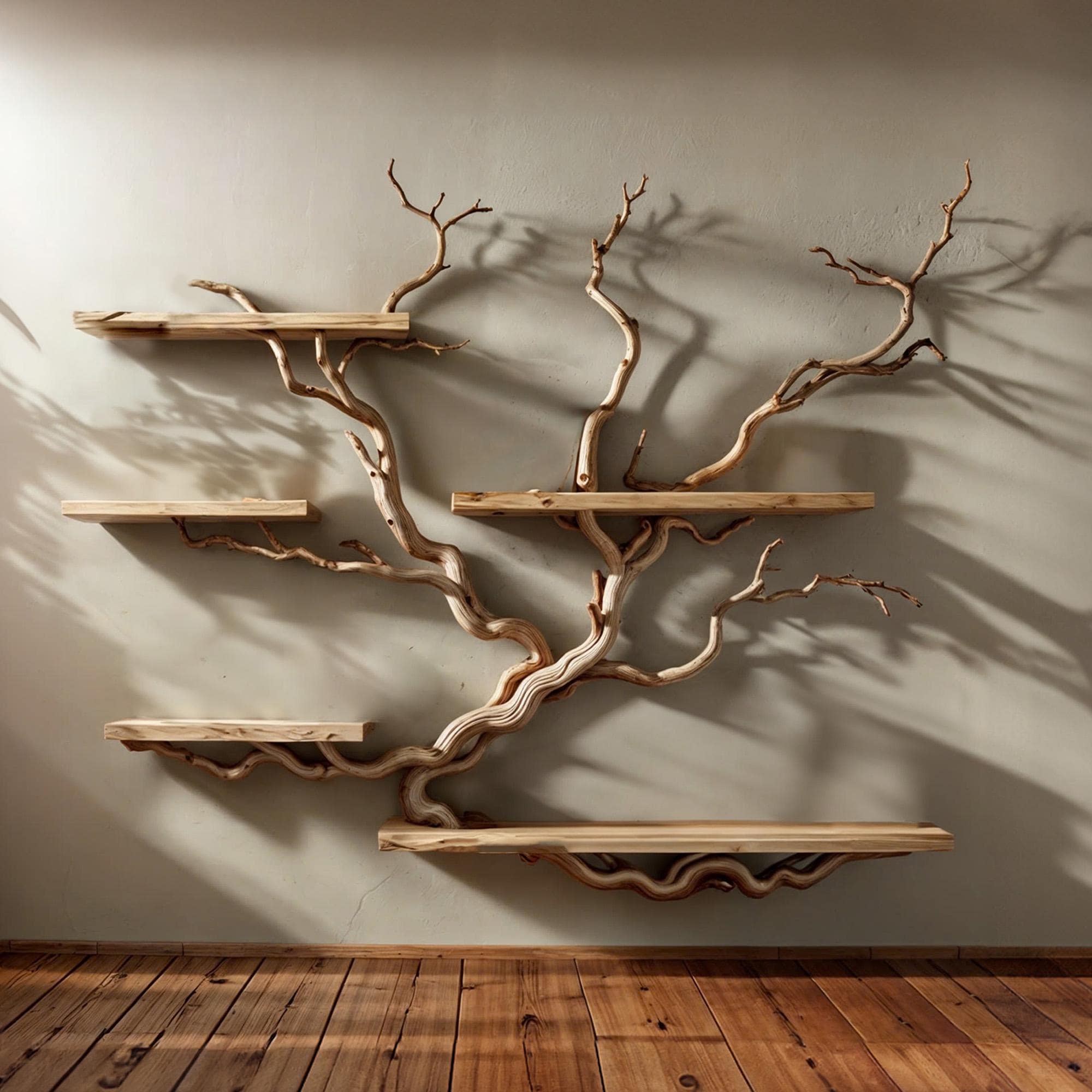 Tree Bookshelf Floating Shelves Driftwood Branch SINLTBS011