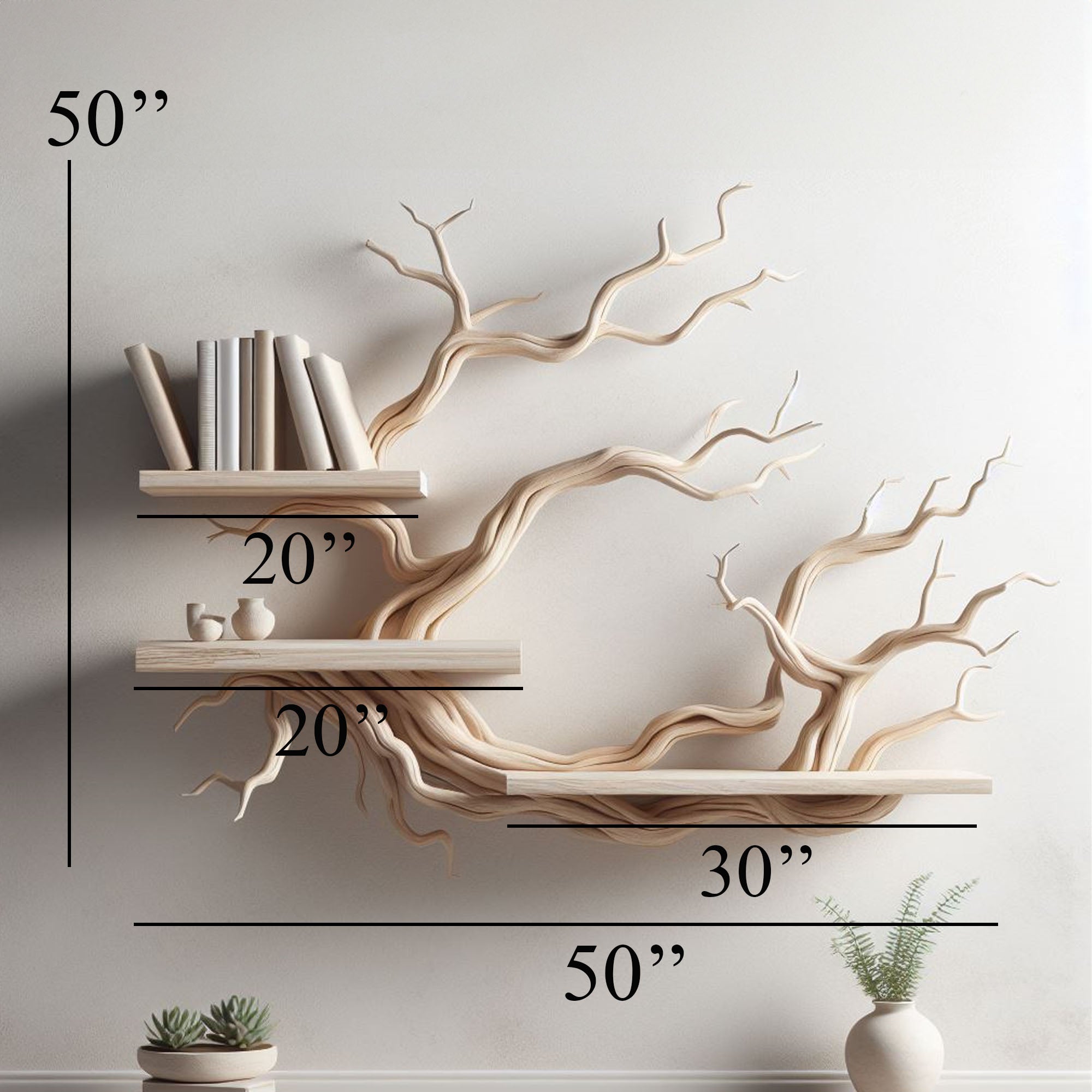 Scandinavian Style Tree Bookshelf Driftwood For Holiday Atmosphere SINLTB007