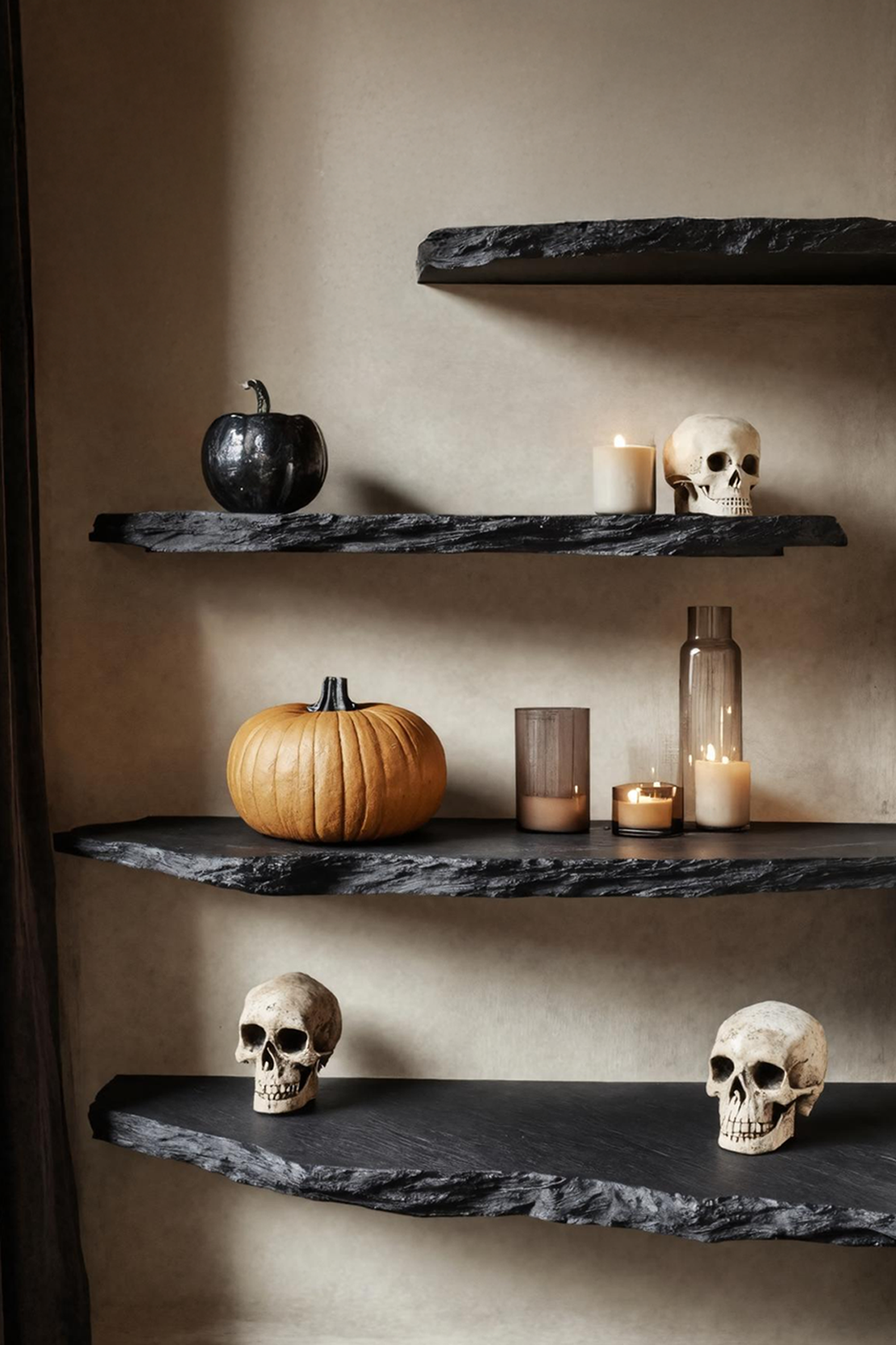 Mid Century Wooden Floating Shelf For Entryway Design Halloween Organization SILDTTRHFL008