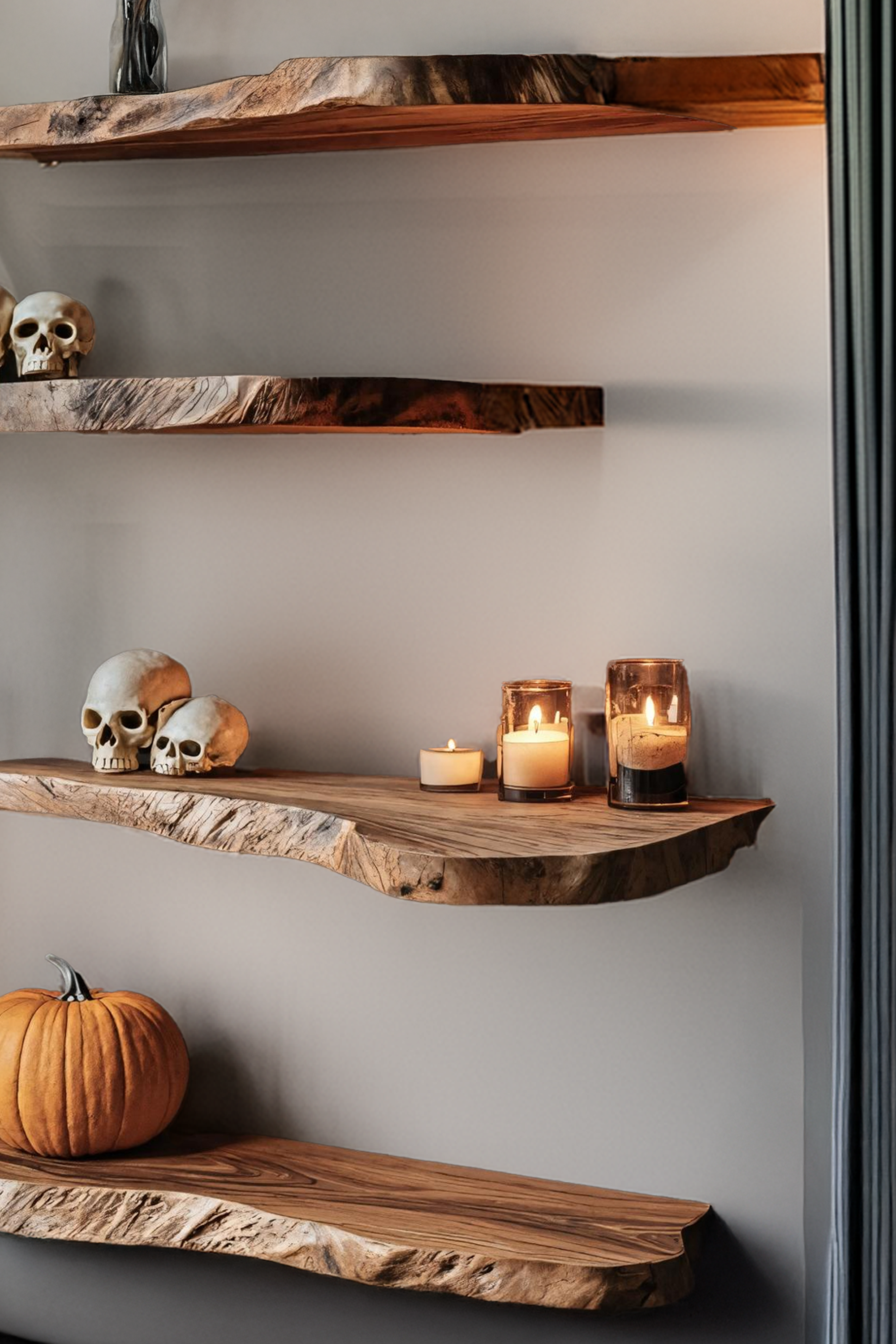 Mid Century Wooden Floating Shelf For Bedroom Halloween Wall Decor Ideas SILDTTRHFL022