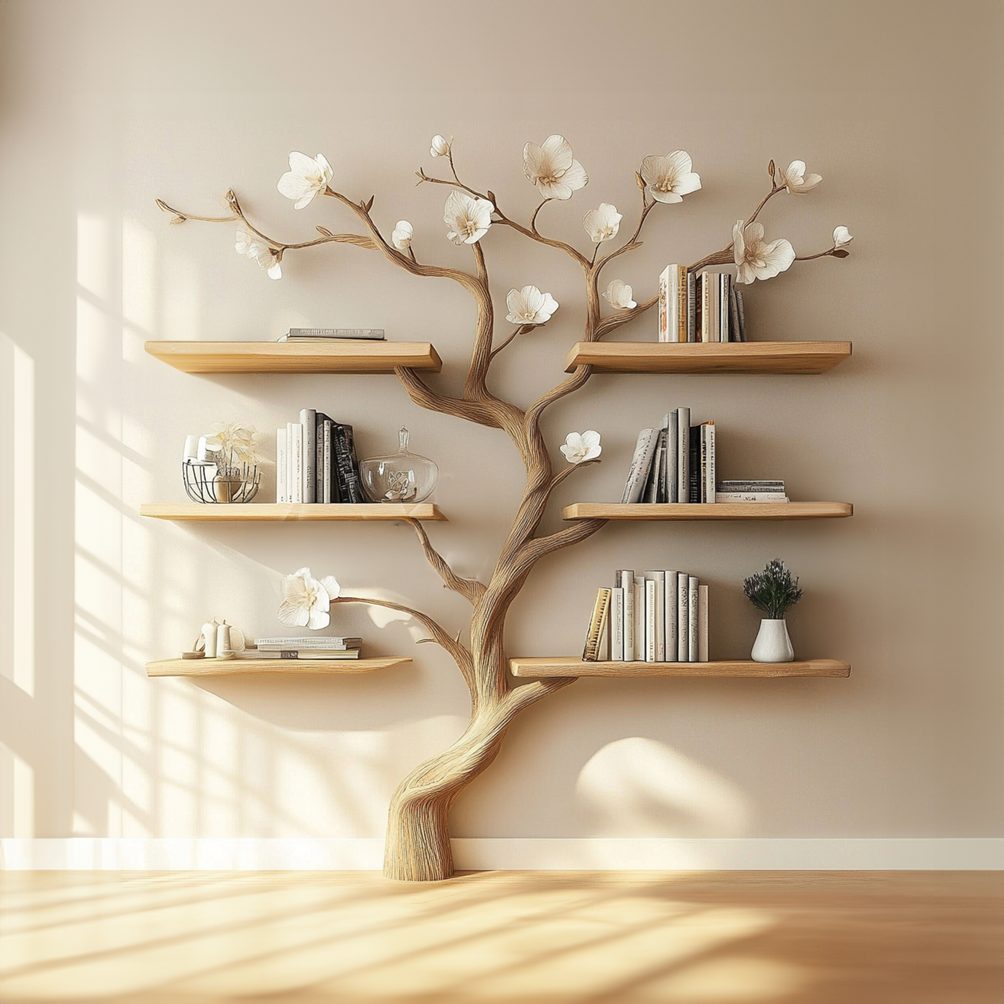 Tree Branch Bookshelve Wooden Handcrafted Natural Gift Handmade SINLTB132