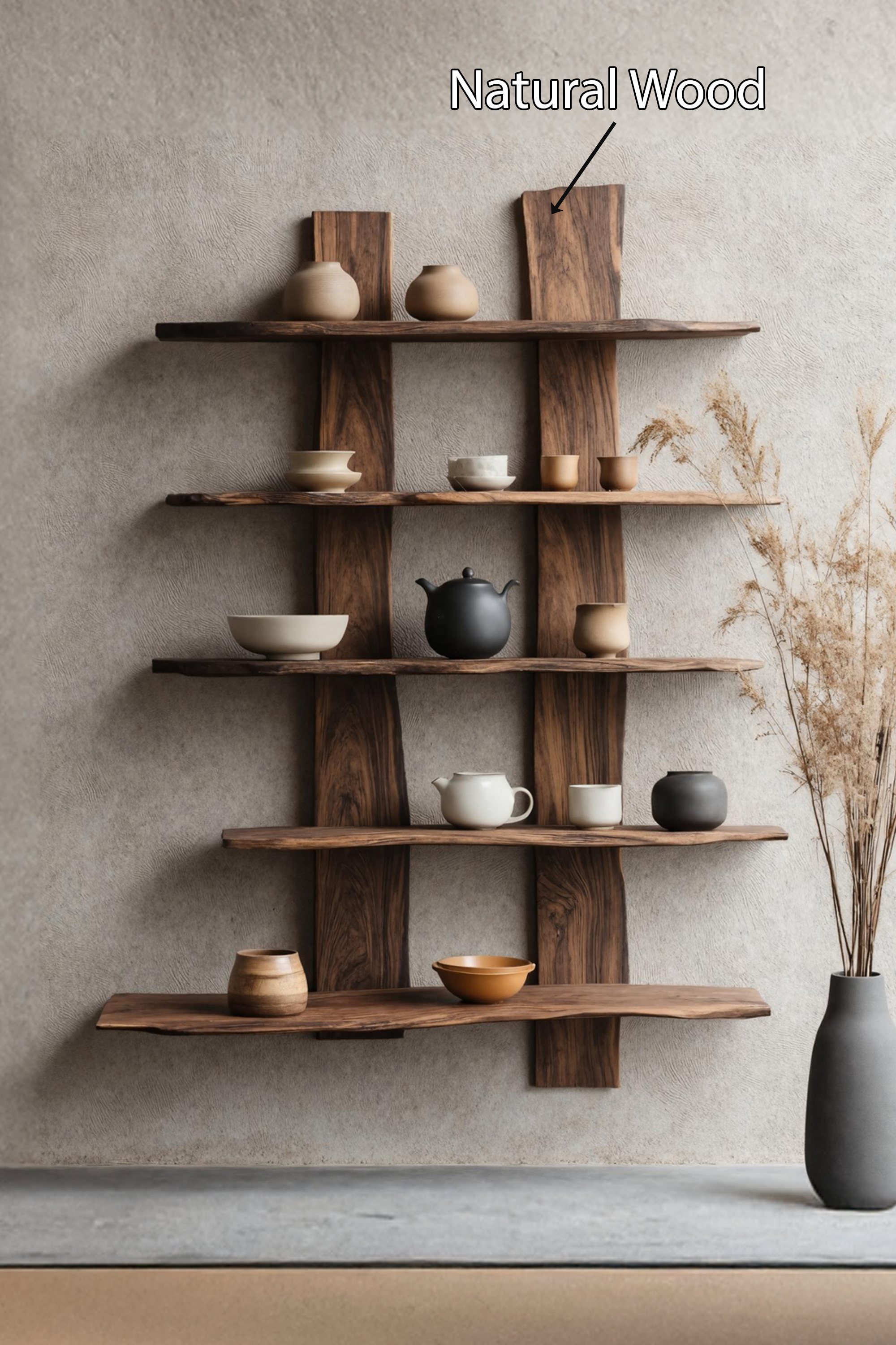 Mid Century Solid Wood Bookshelf For Furniture Display SILDTTNWMS017