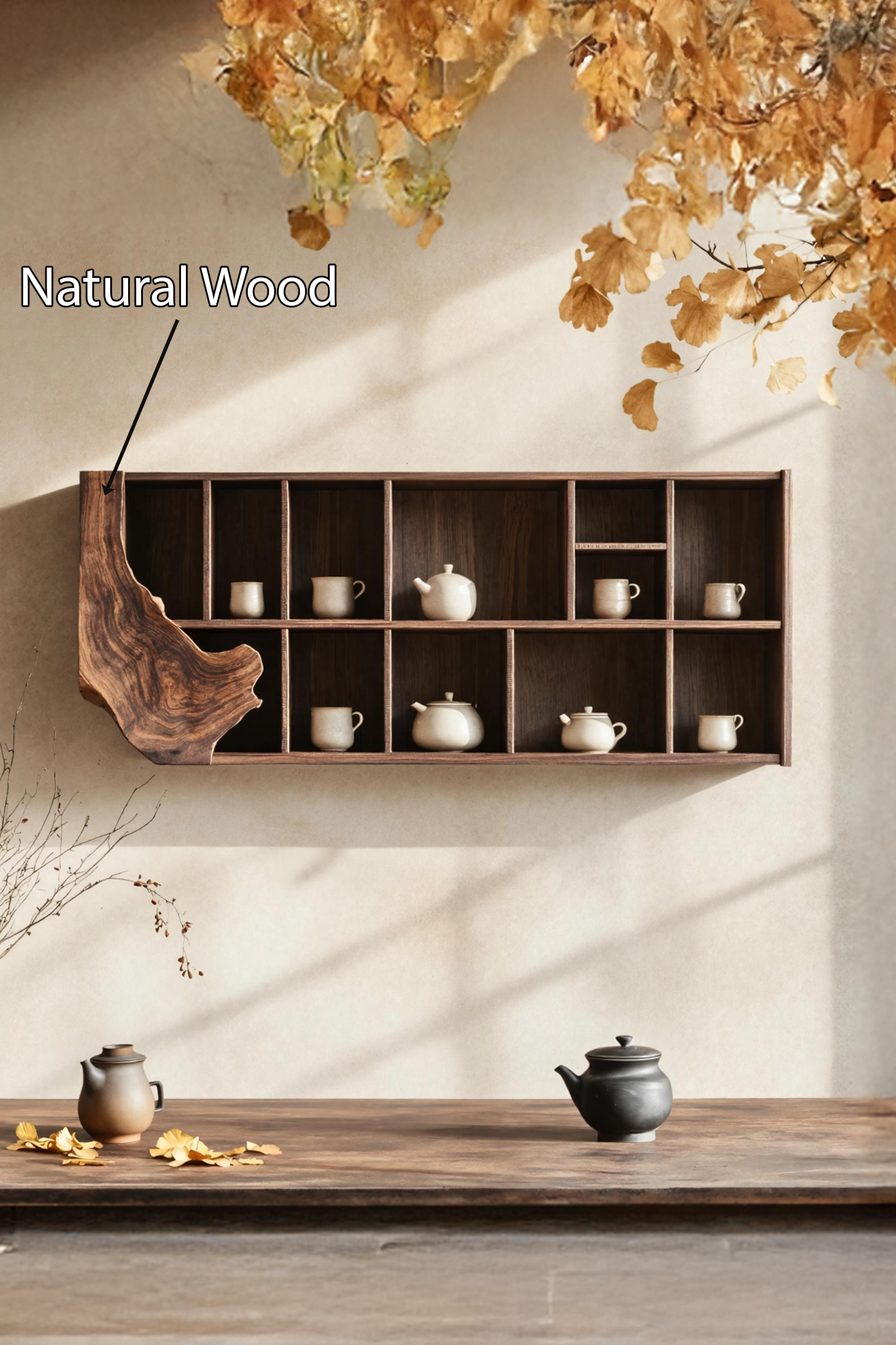 Farmhouse Live Edge Floating Shelf For Furniture Display SILDTTNWMS021