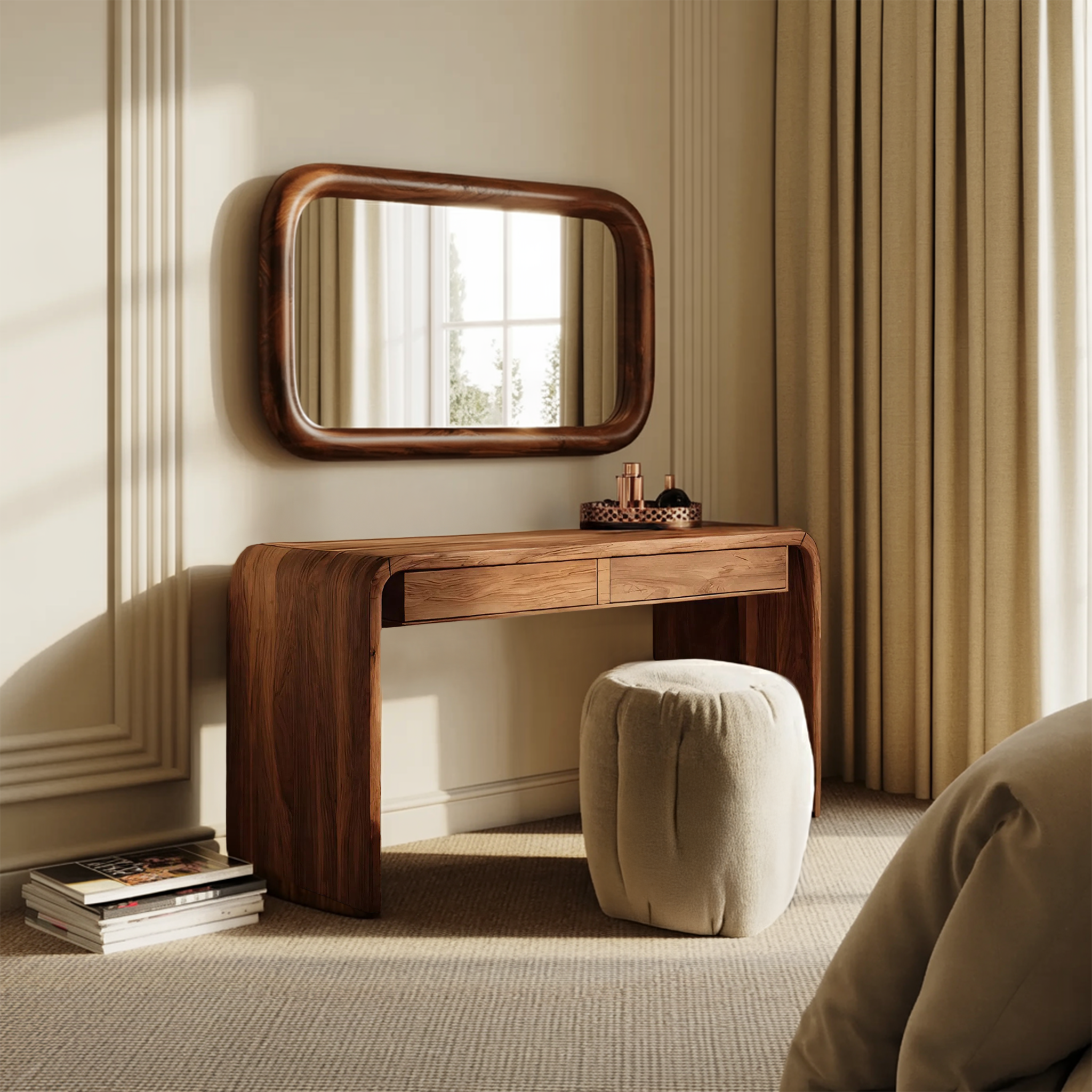 Modern Sculptural Vanity Table For Bedroom Interior RTTHHNVAN013