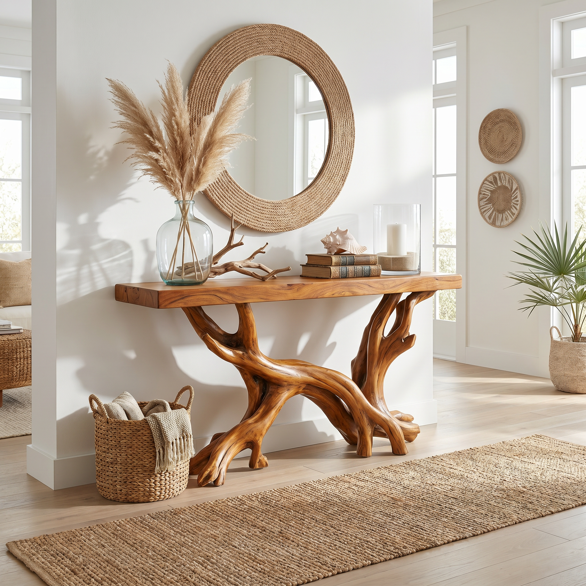 Rustic Coastal Console Table Living Room And Hallway SINLSACS426