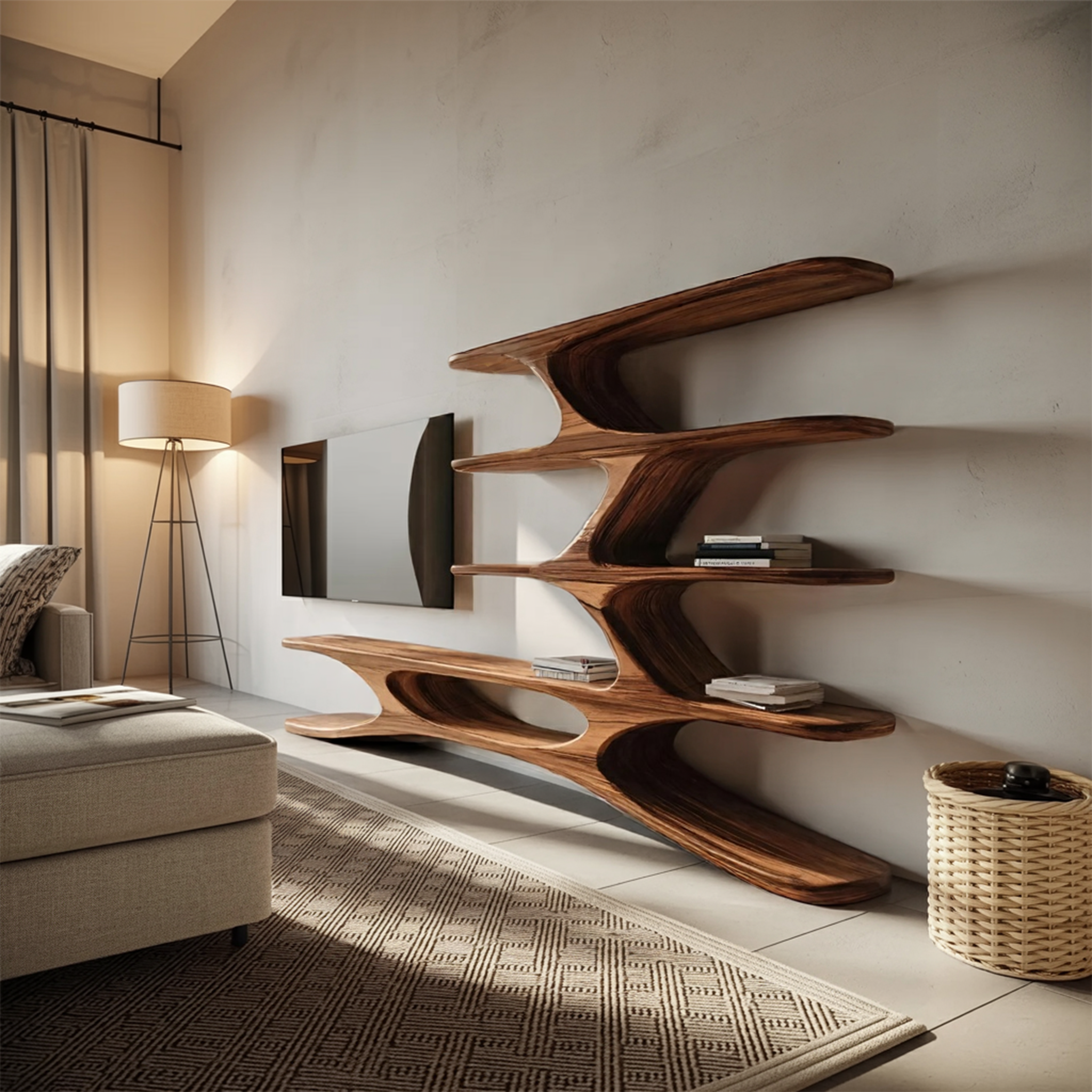 Organic TV Cabinet Branches Design For Contemporary Home Decor RTTHHNTVC068