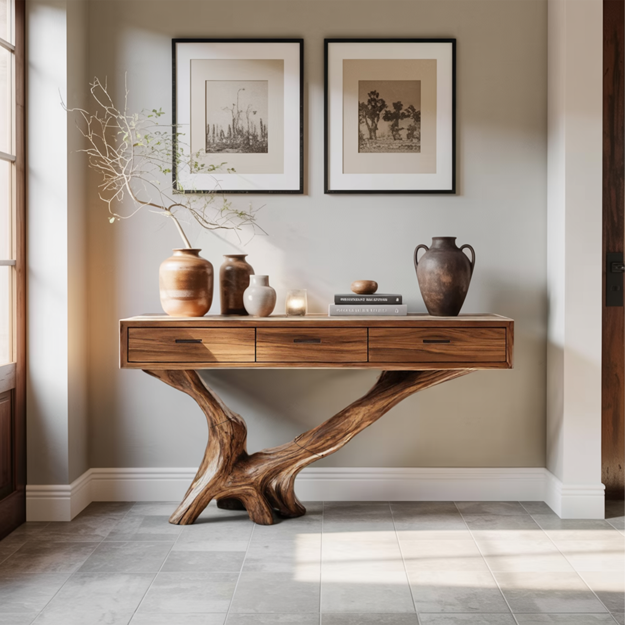 Handcrafted Live Edge Entryway Table For Living Room Modern Farmhouse SILDTTRCS020