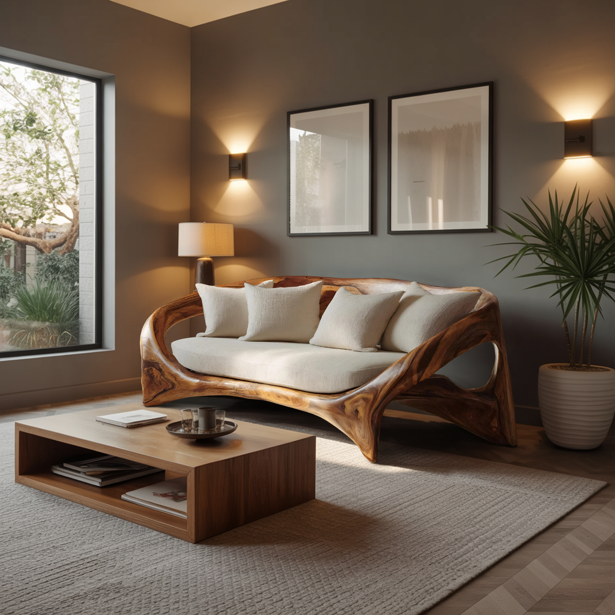 Organic Sculptural Sofa For Living Room Space RTTHHNSFA005