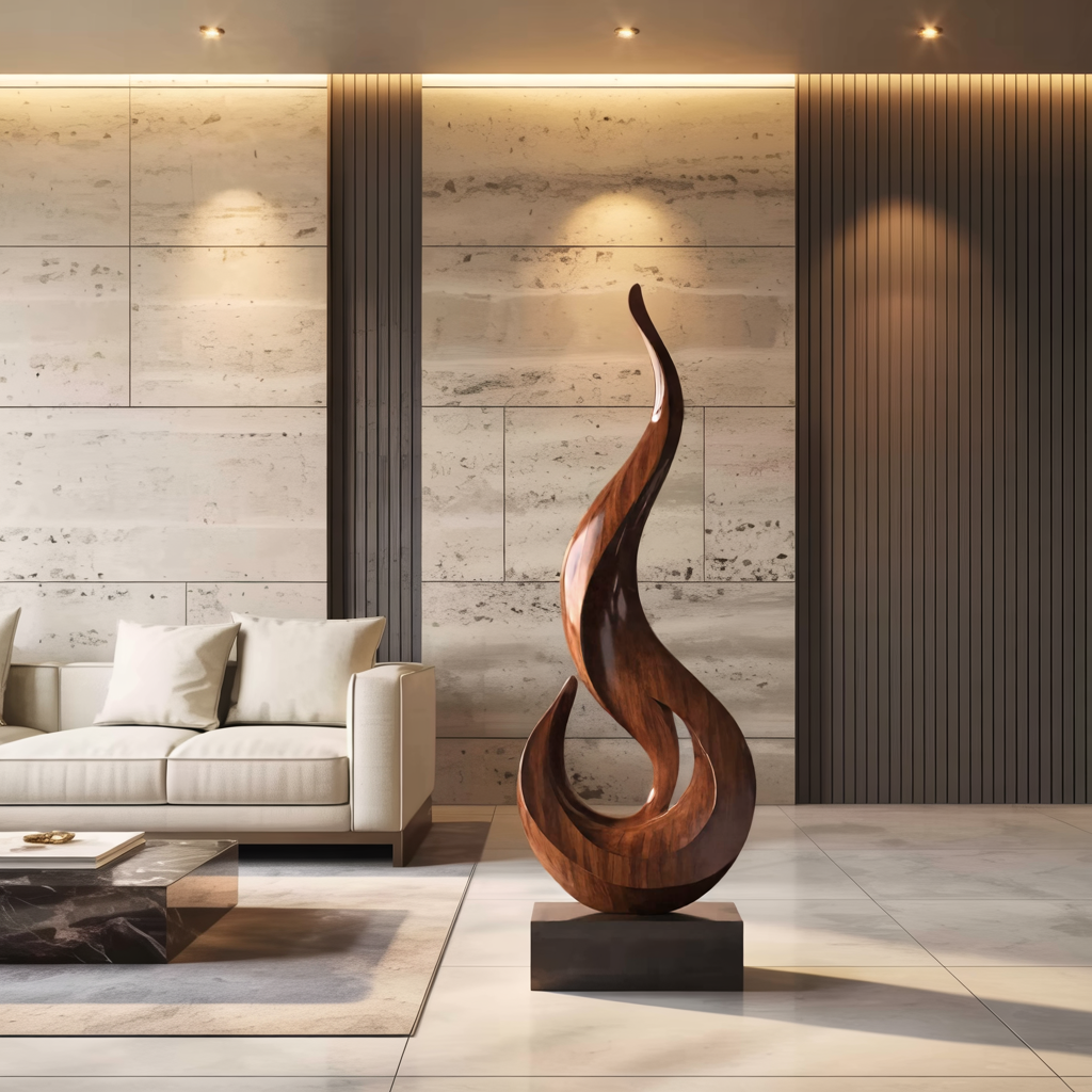 Mid Century Large Wooden Sculpture For Outdoor Art Decor SILDTTNAS009