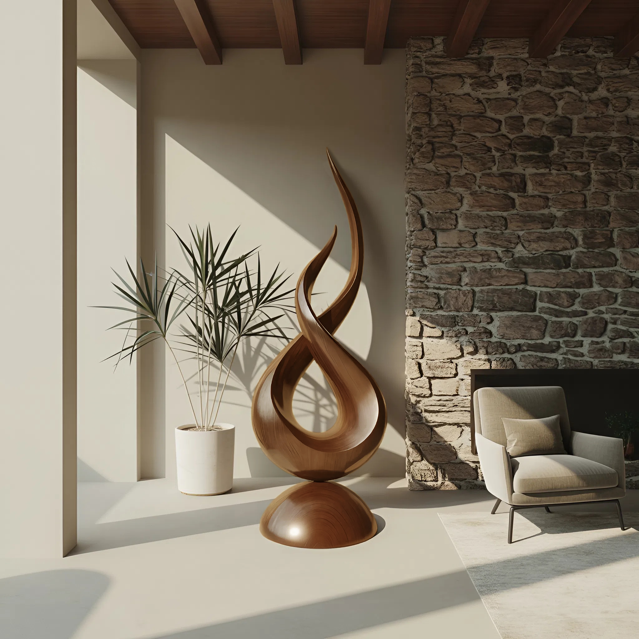 Farmhouse Abstract Sculpture For Garden Outdoor Accent SILDTTRAS019